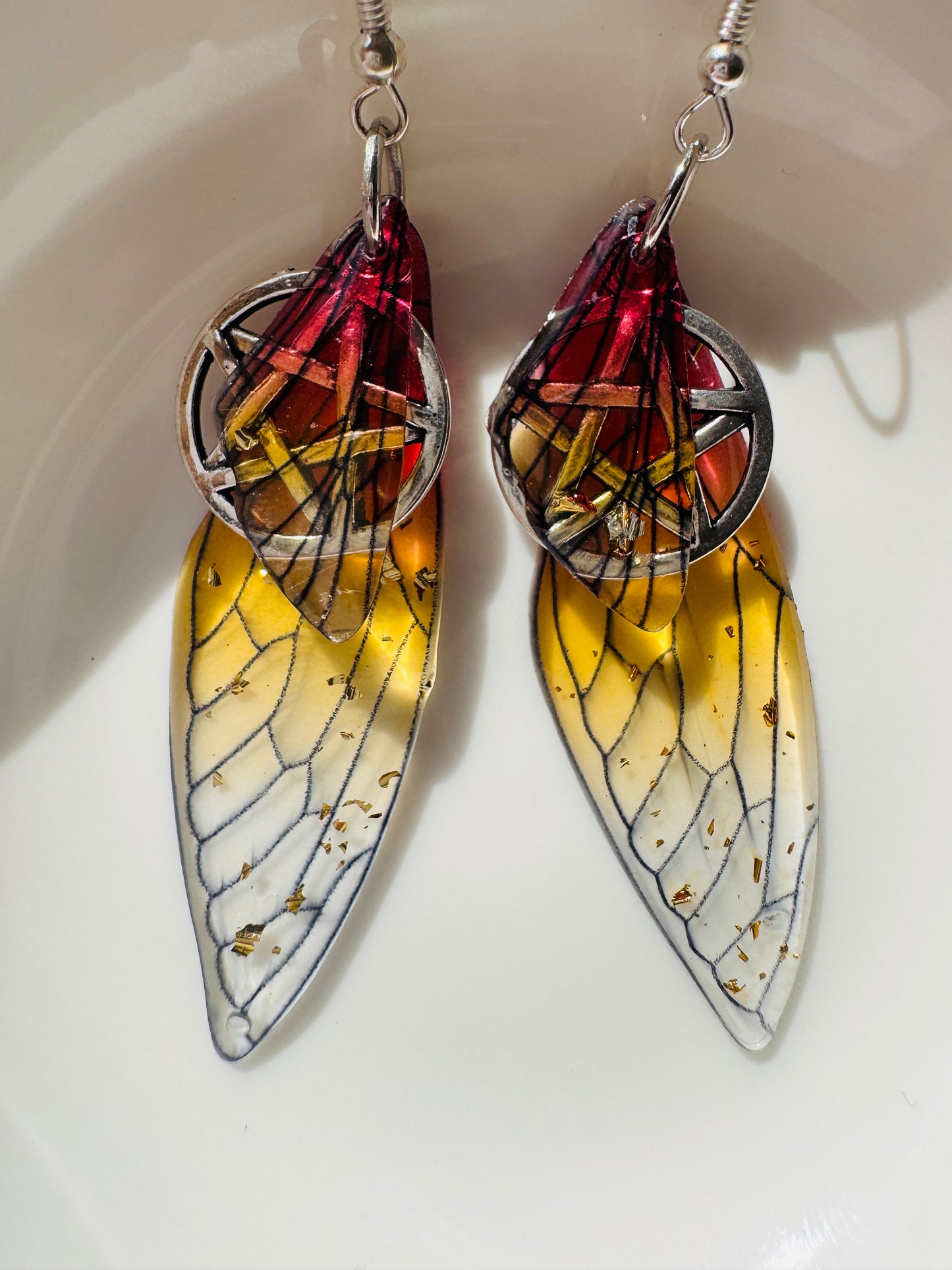 Fairy Wing Pentacle Earrings