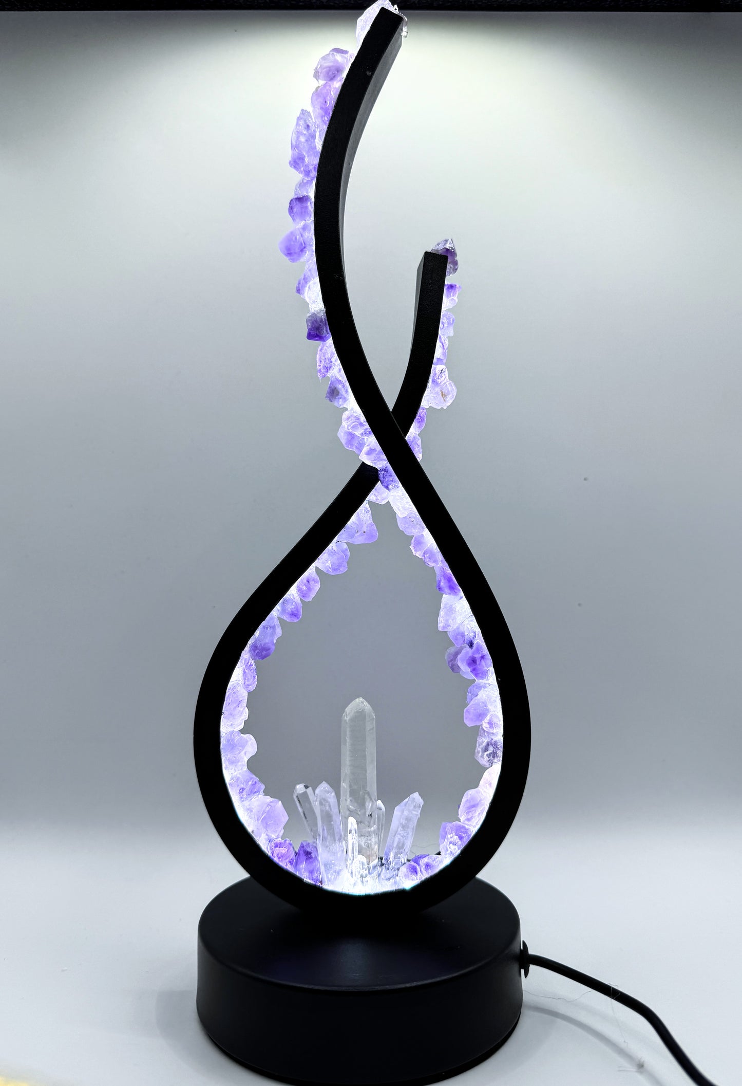 Flame Crystal Lamp “Amethyst Flower”