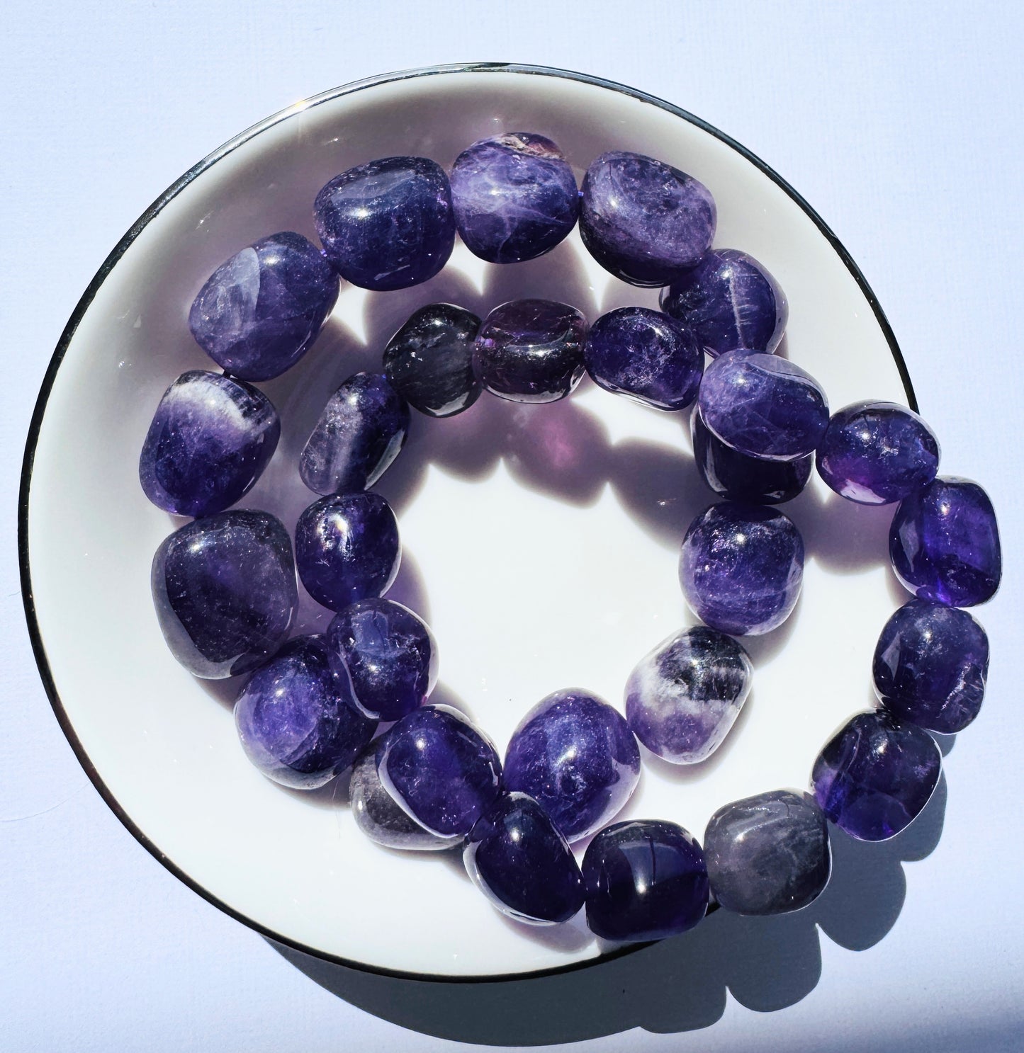 Tumbled Crystal Bead Bracelets.