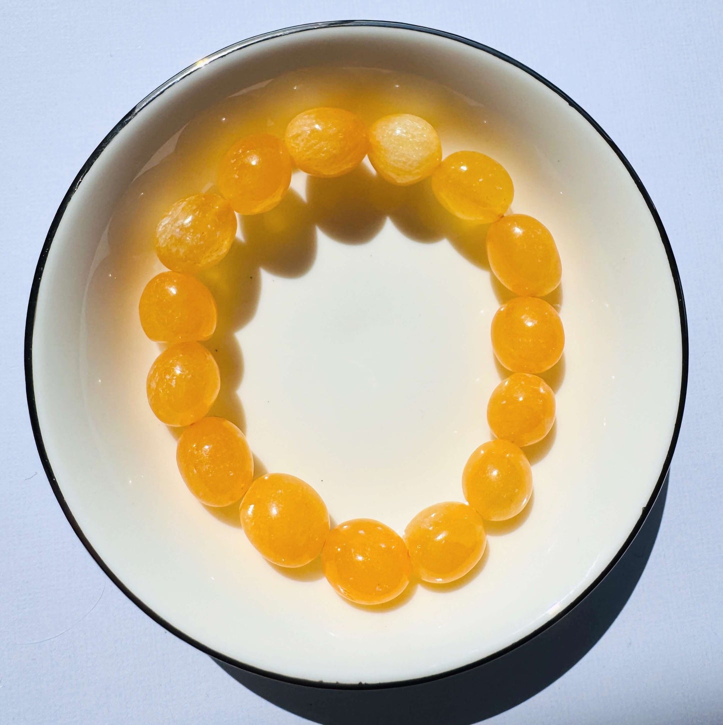 Crystal Bead Bracelets with tumbled beads.