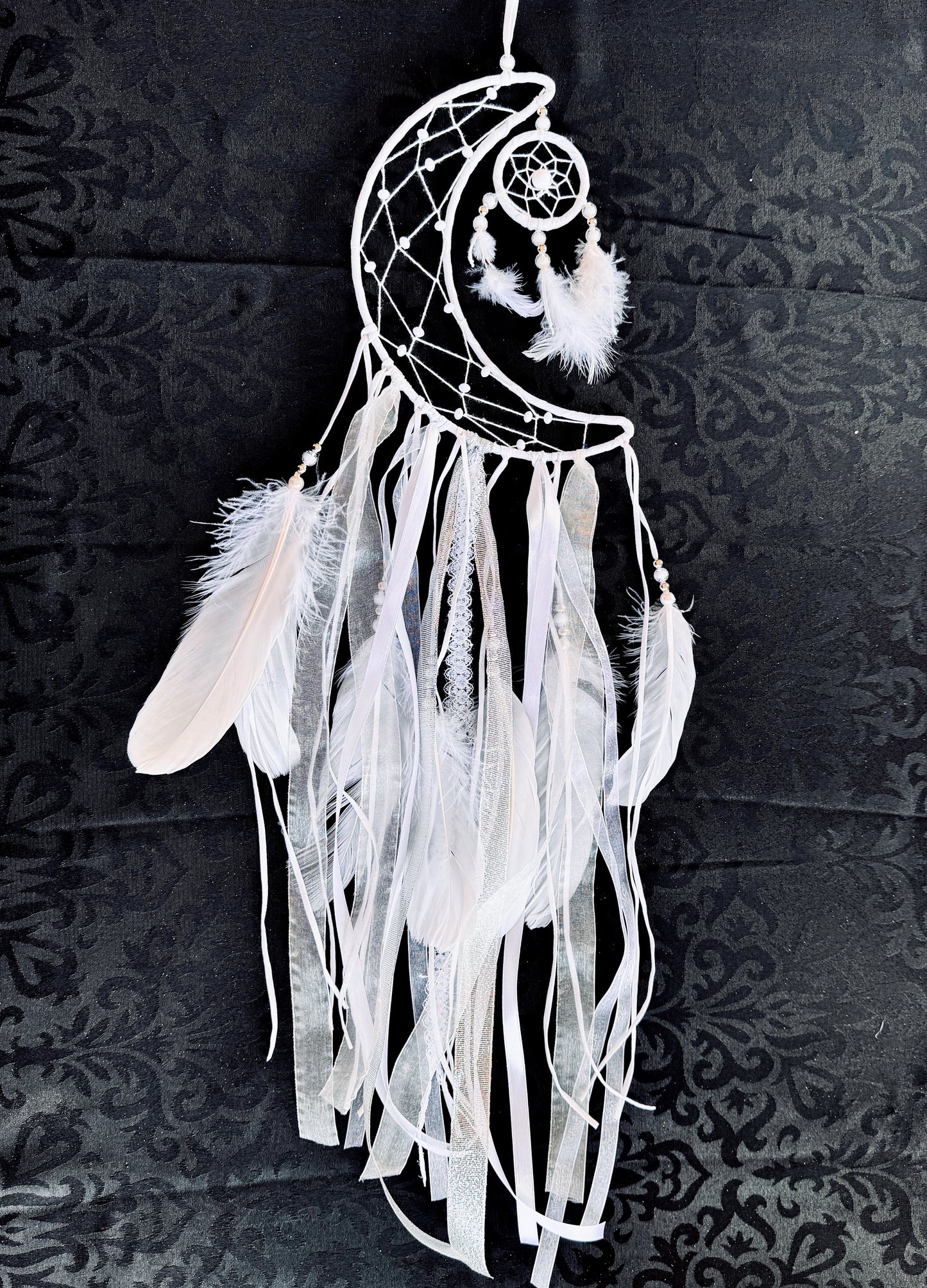 White Crescent Moon Dreamcatcher