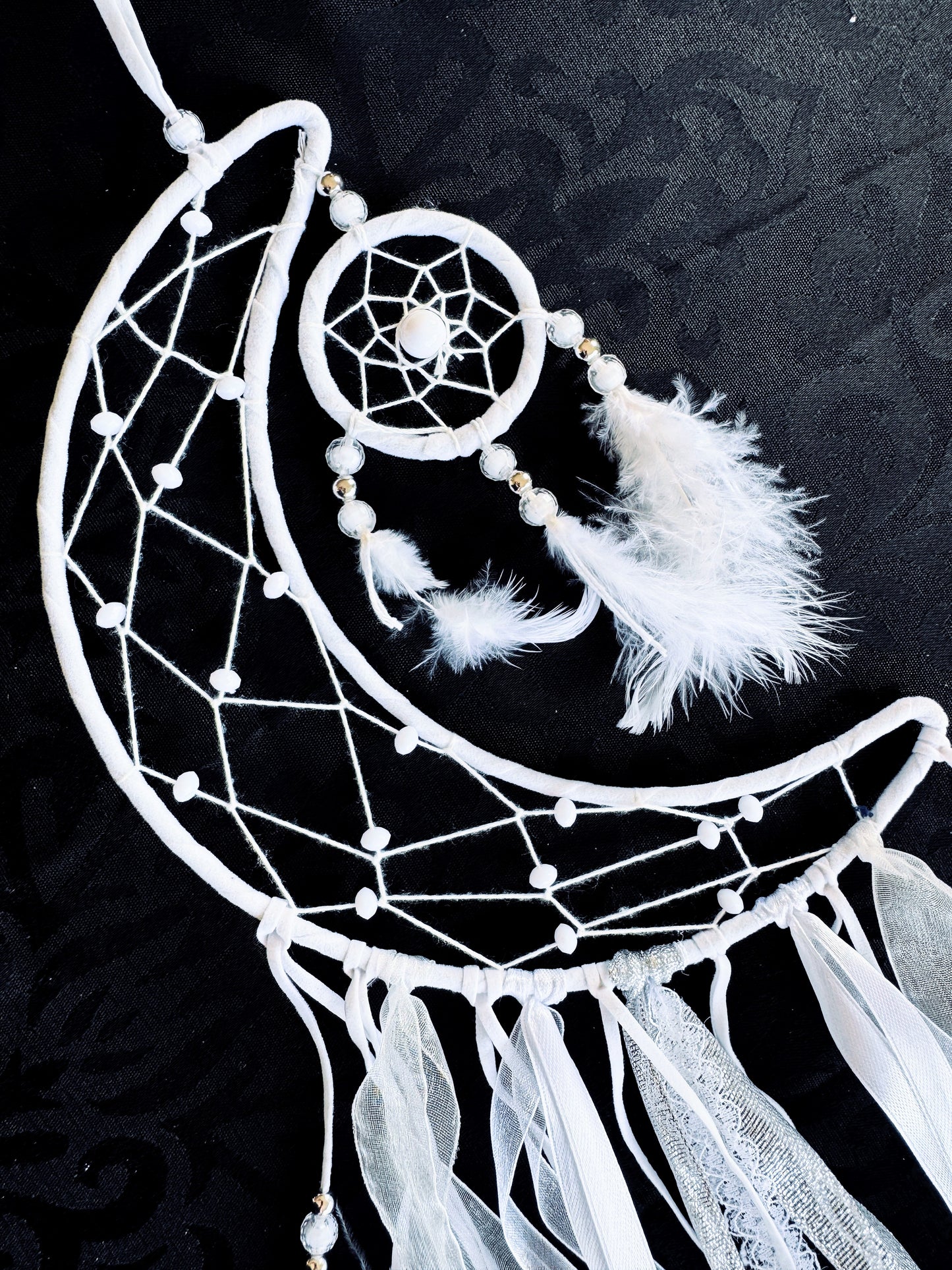 White Crescent Moon Dreamcatcher