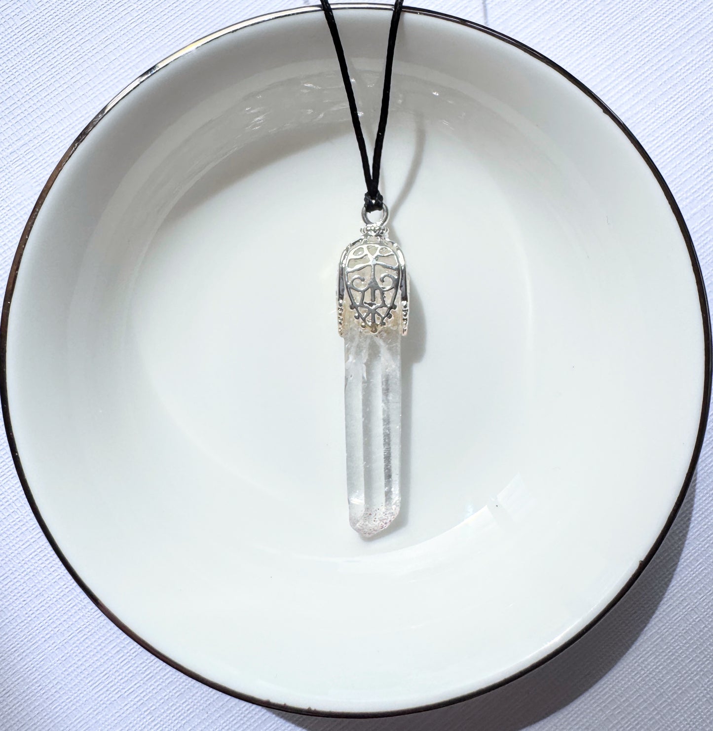 Filigree Clear Quartz Pendant