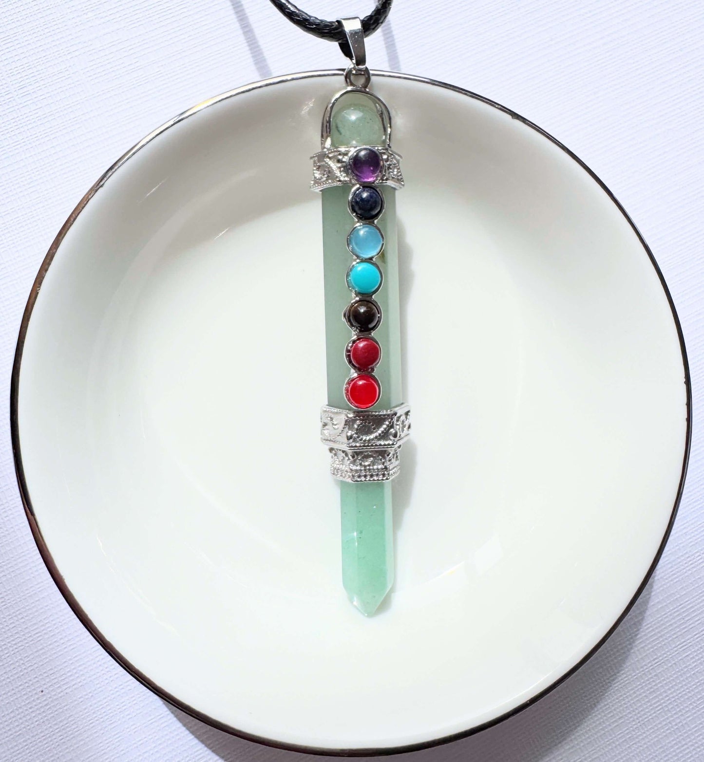 Chakra Crystal pendants large.