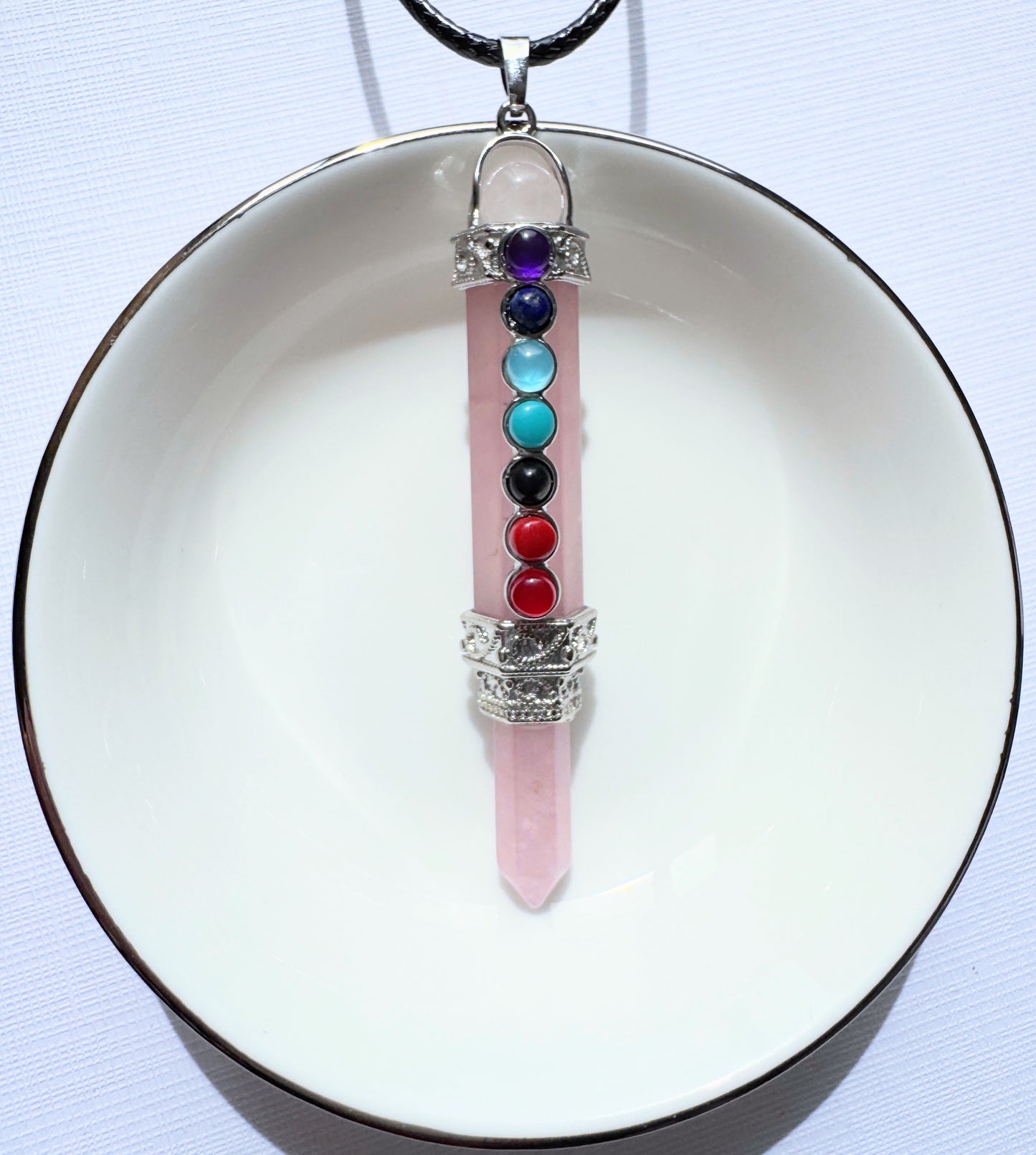 Chakra Crystal pendants large.