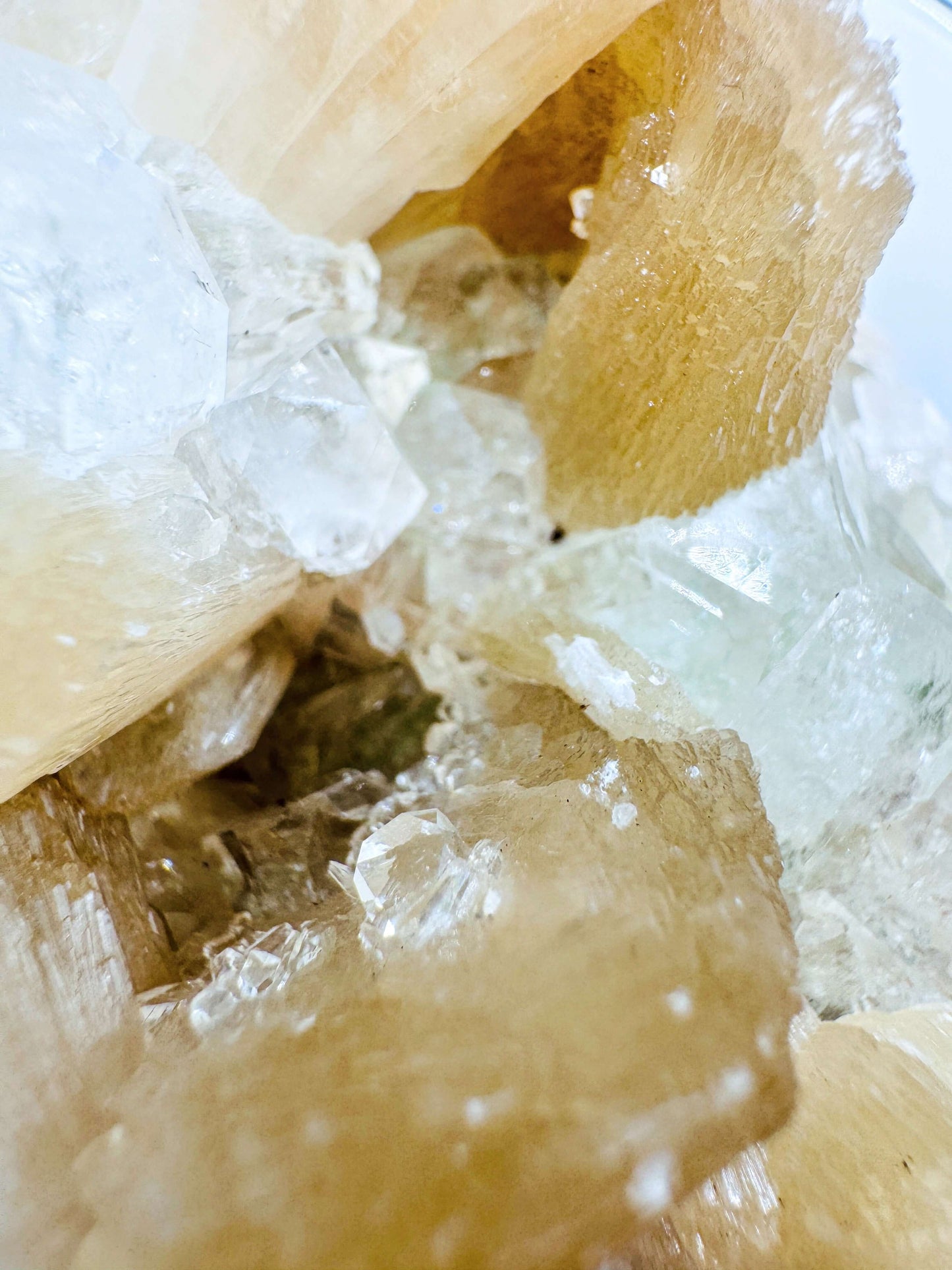 Apophyllite with Stilbite Cluster #17