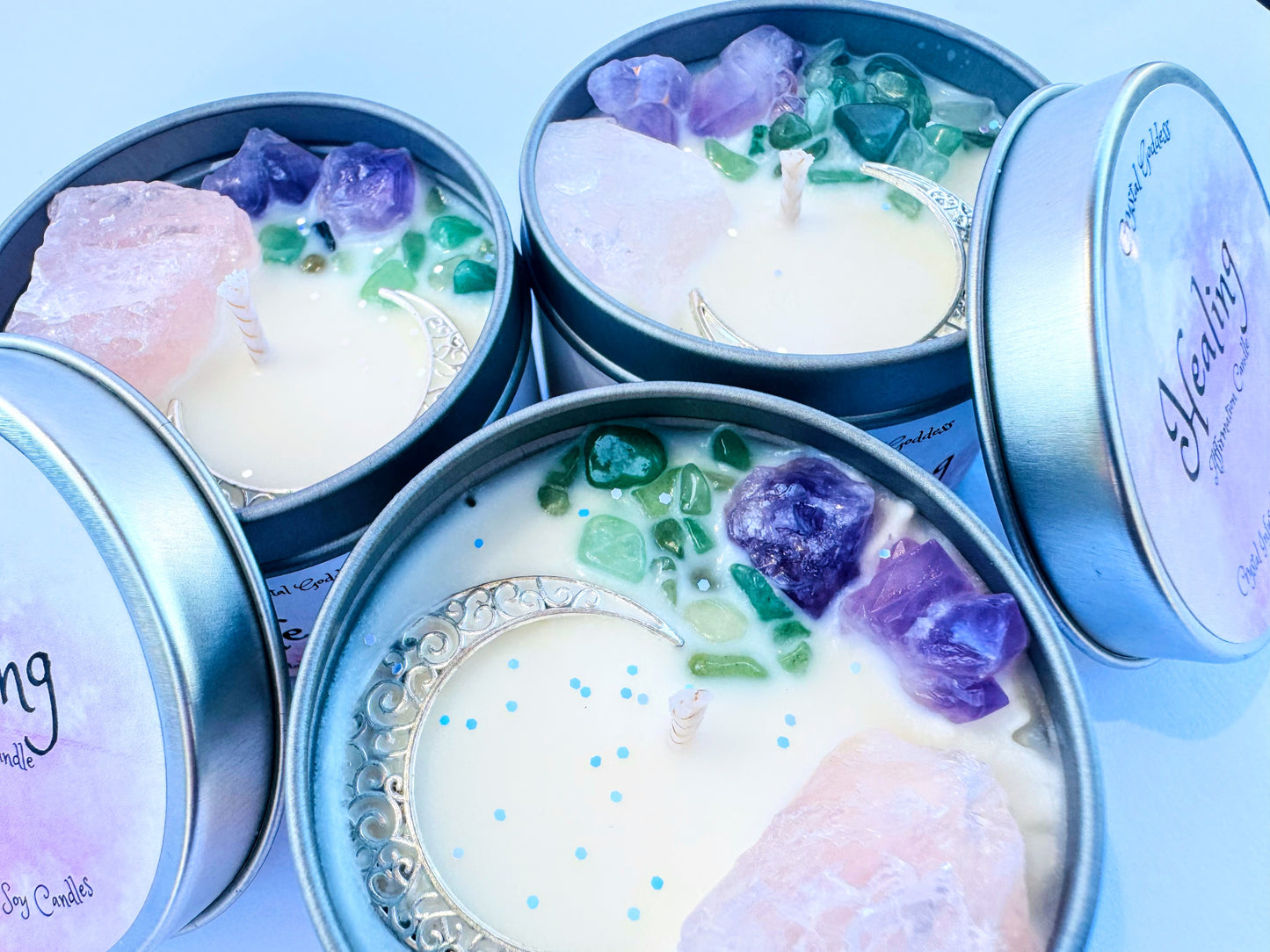 Healing Affirmation Crystal Candle
