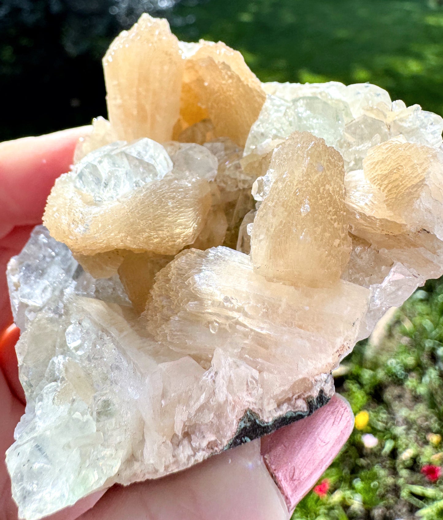 Apophyllite with Stilbite Cluster #17