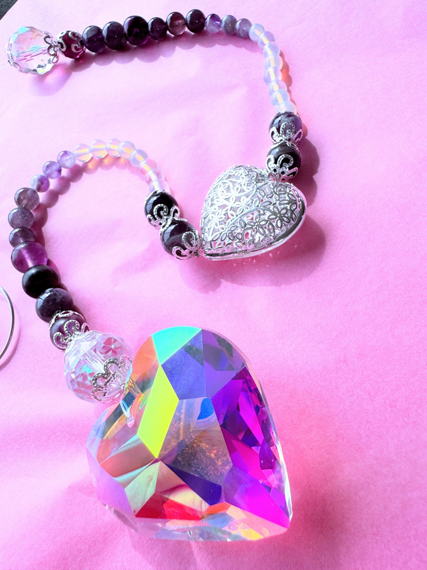 Crystal Bead Suncatcher Hearts