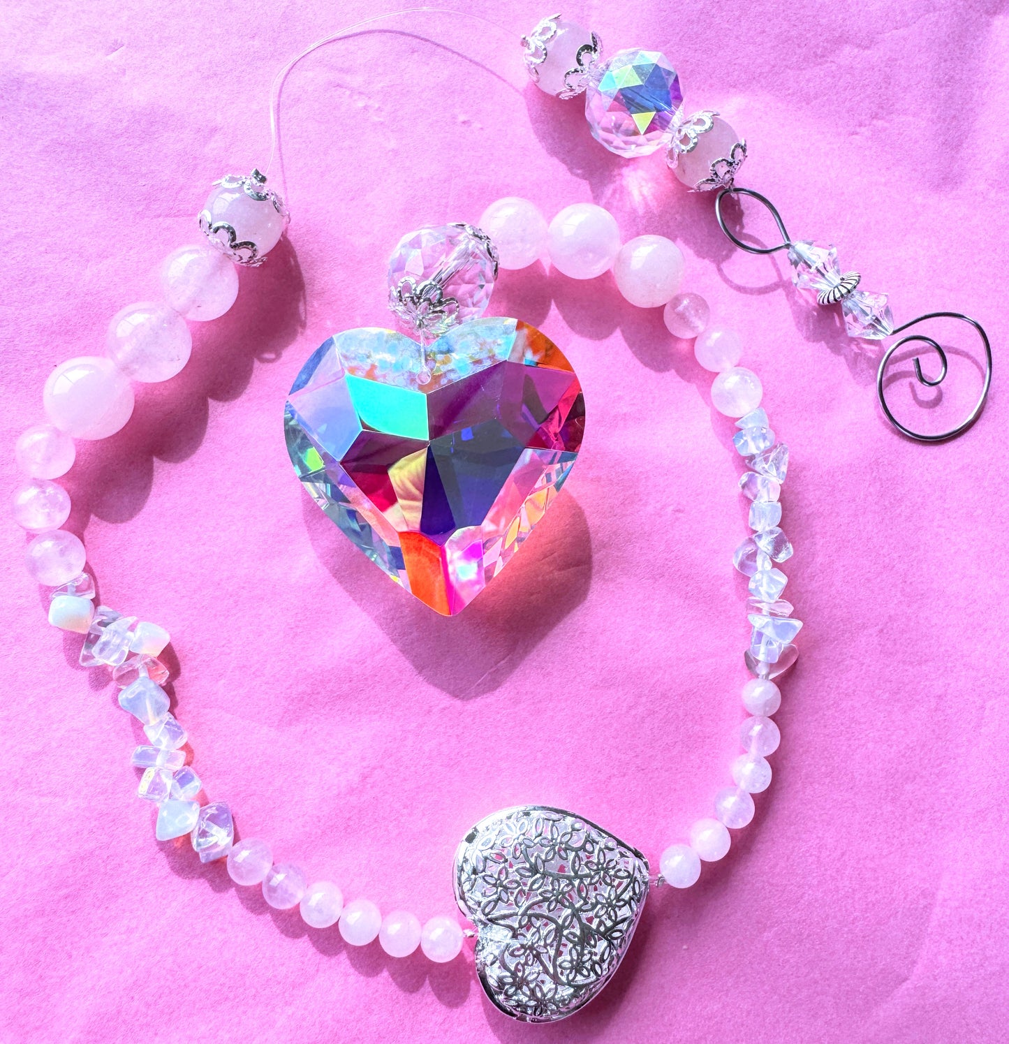 Crystal Bead Suncatcher Hearts