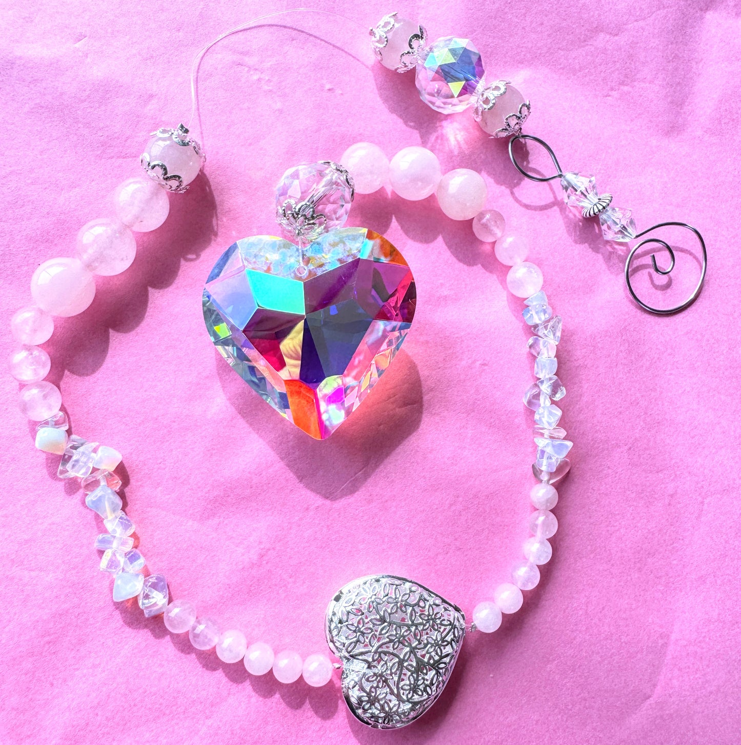 Crystal Bead Suncatcher Hearts