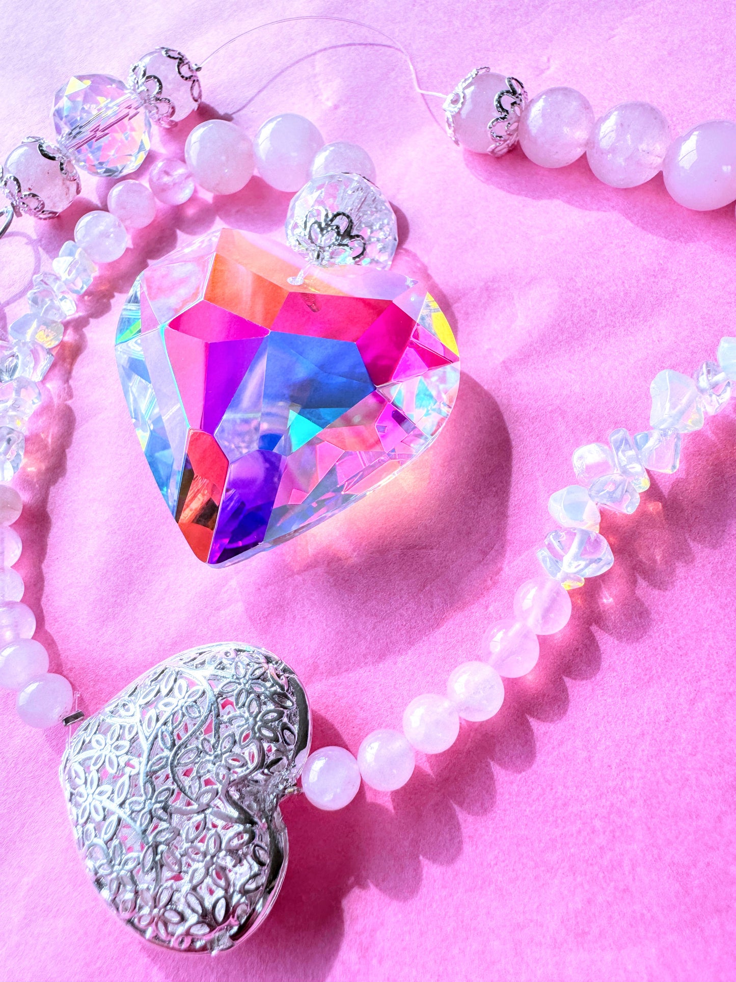 Crystal Bead Suncatcher Hearts