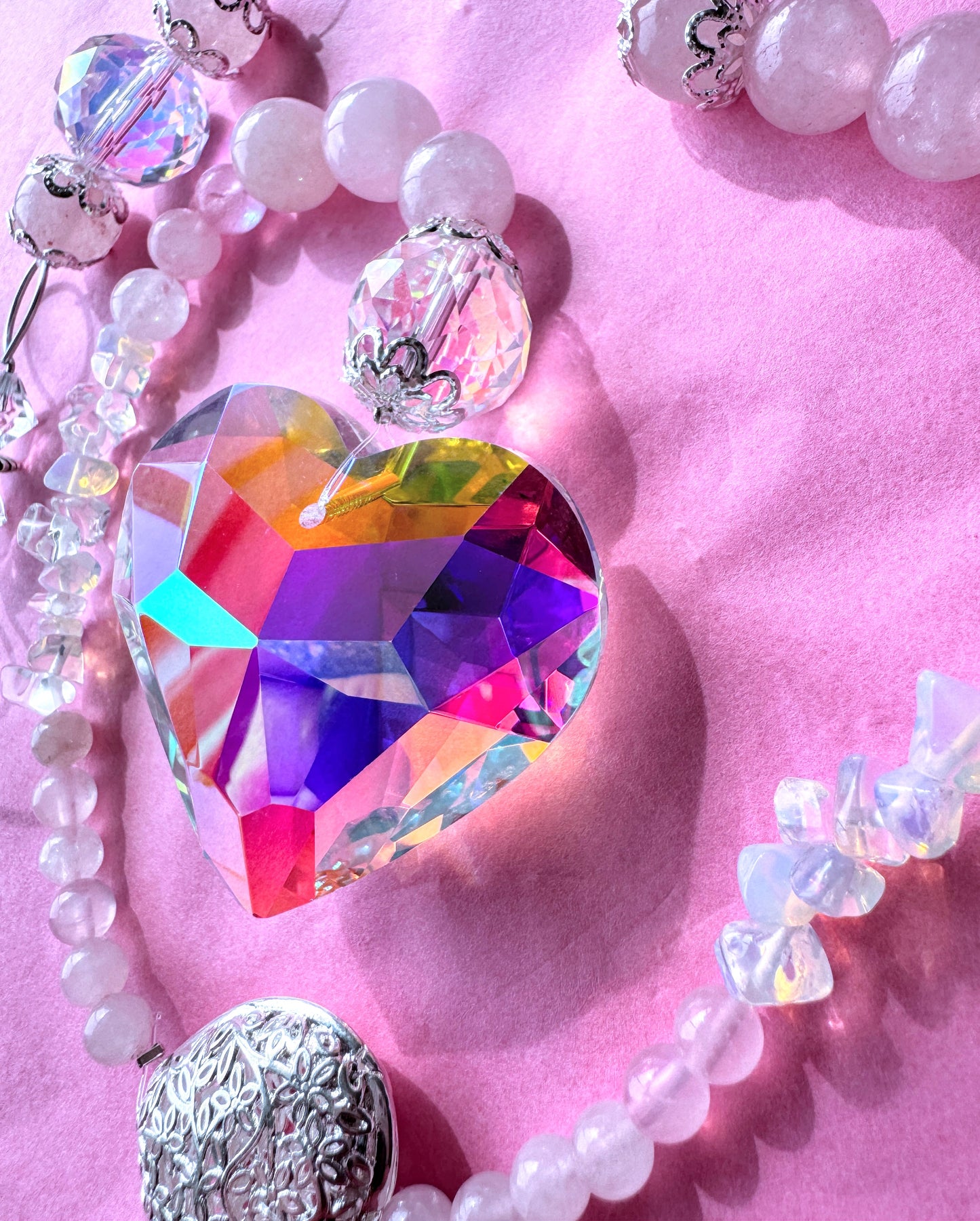 Crystal Bead Suncatcher Hearts