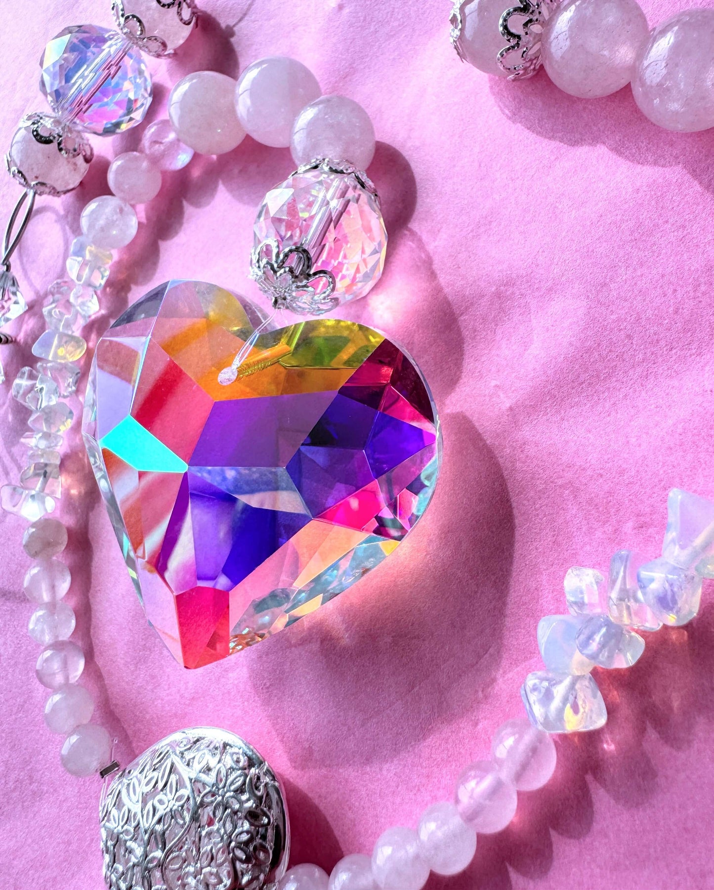 Crystal Sun catcher Heart with crystal beads