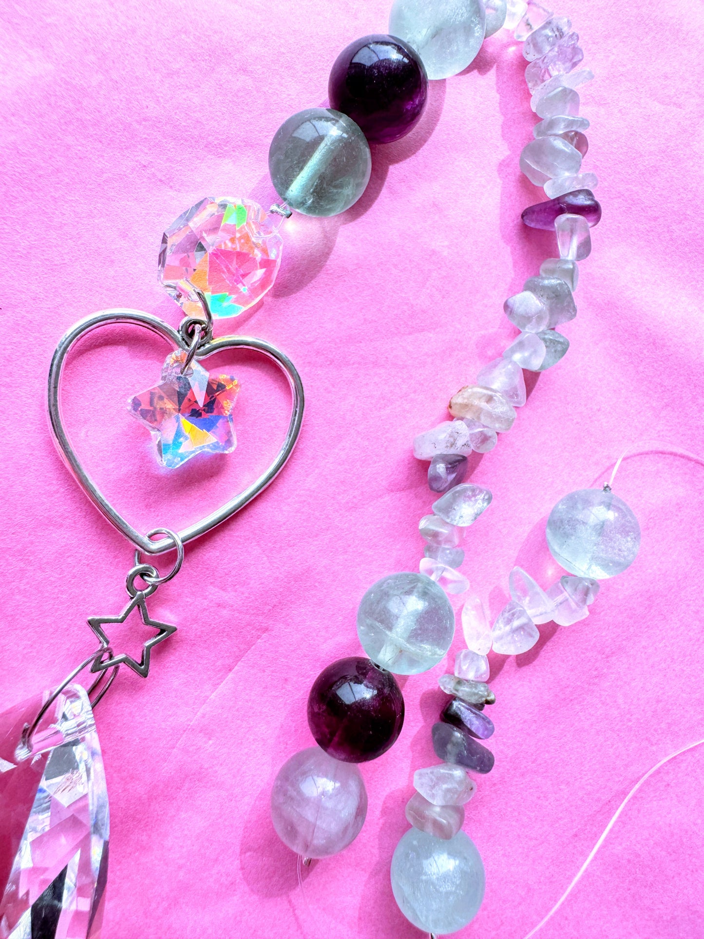 Fluorite Heart Suncatcher