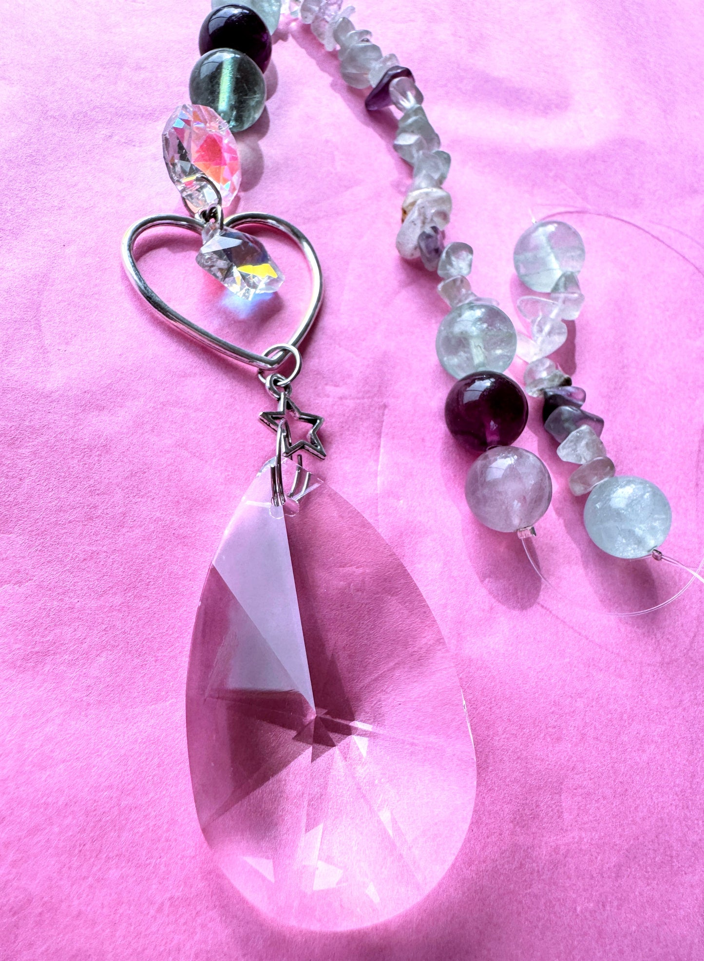 Fluorite Heart Suncatcher