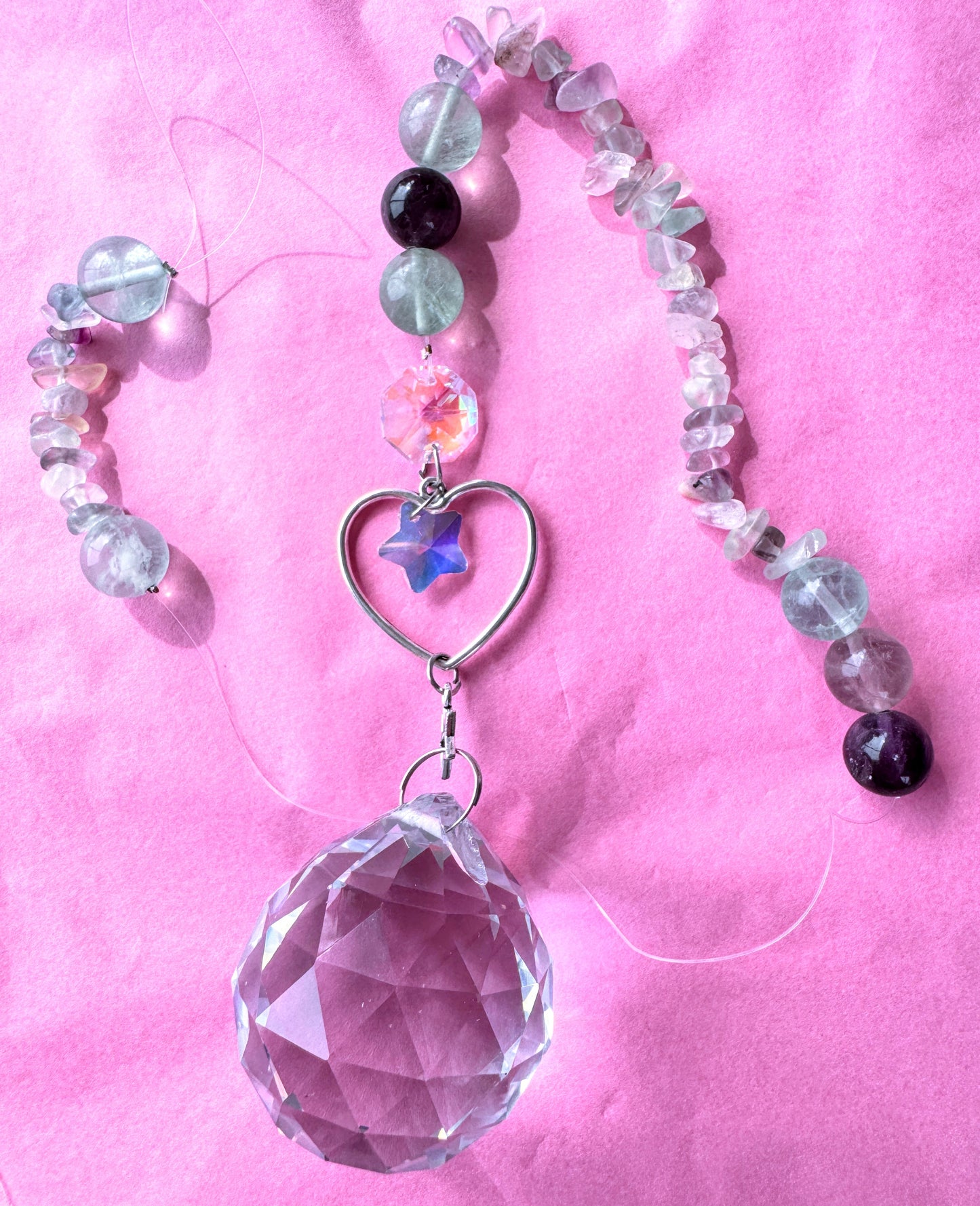 Fluorite Heart Suncatcher