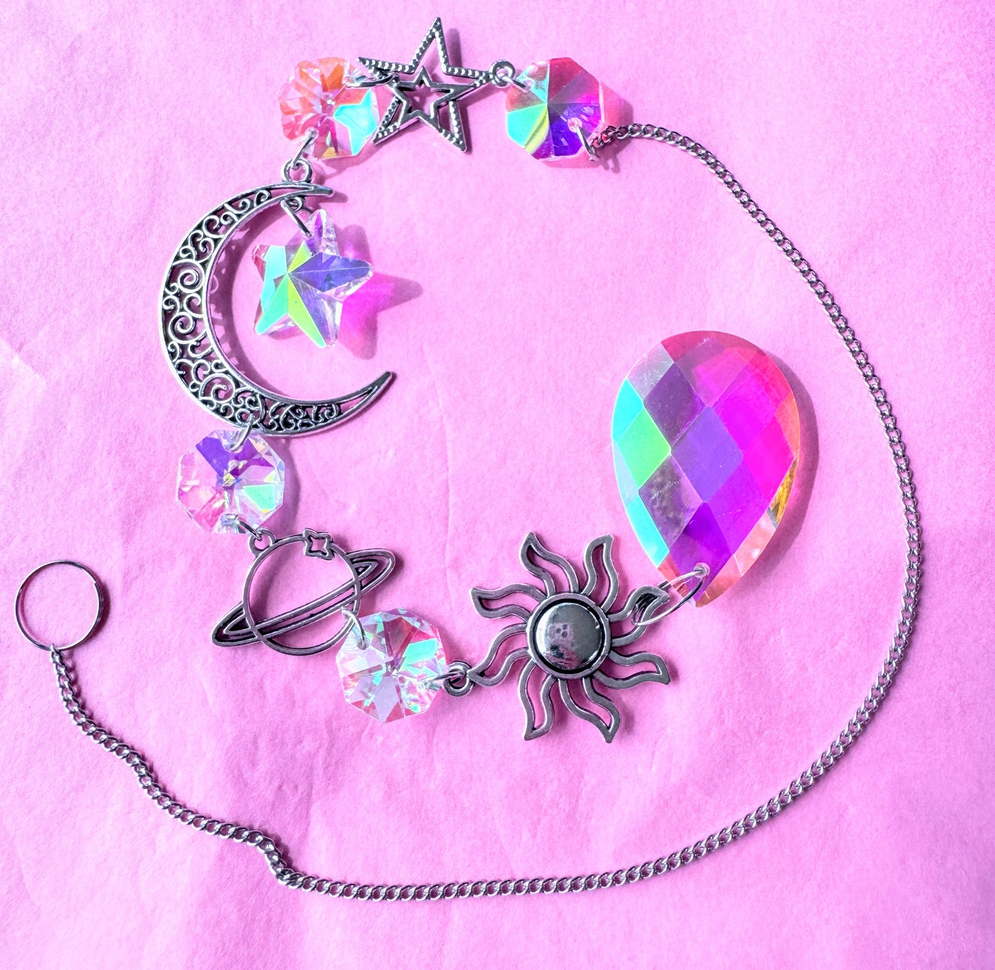Iridescent Sun Moon & Stars Suncatcher