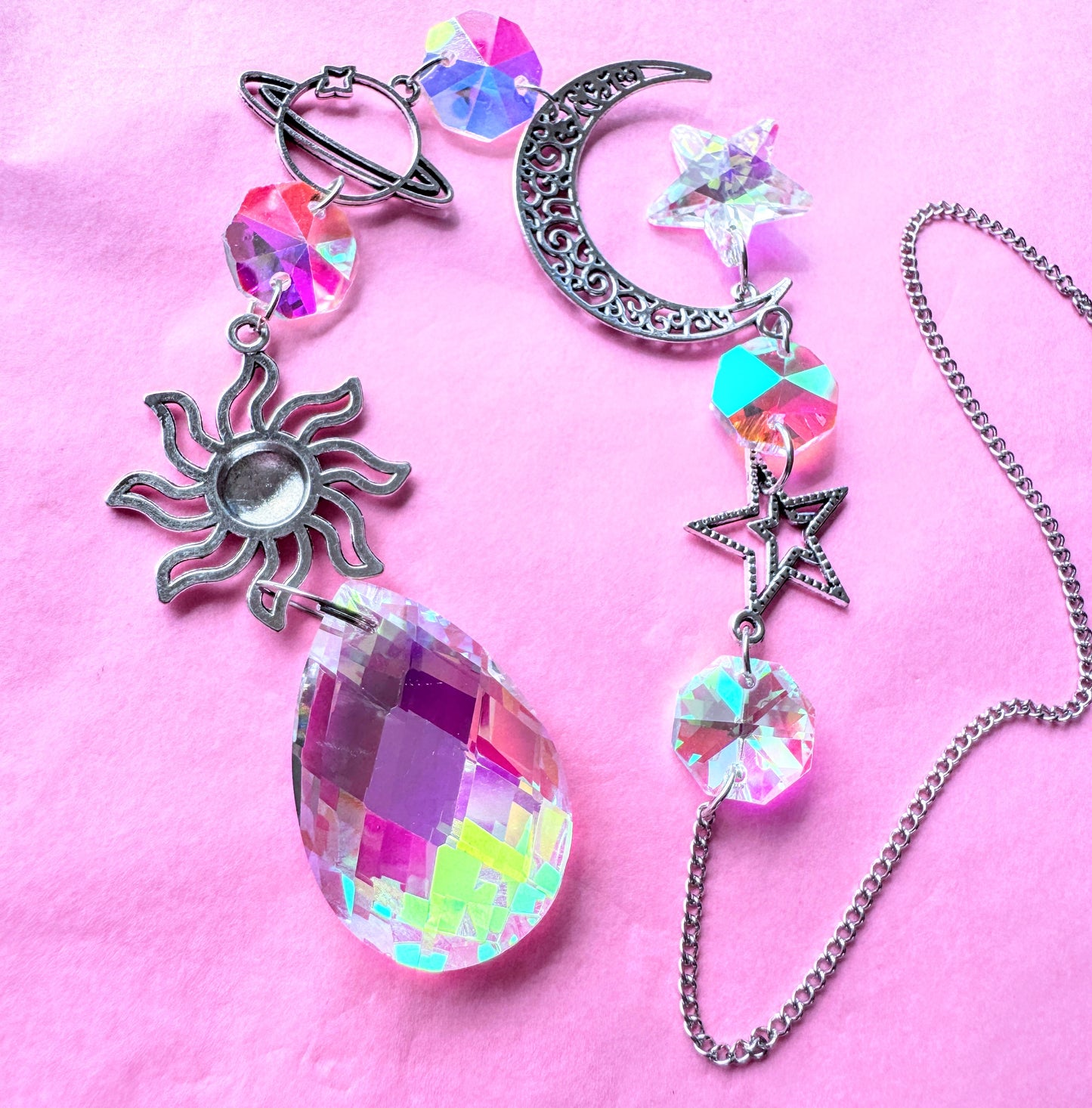 Iridescent Sun Moon & Stars Suncatcher