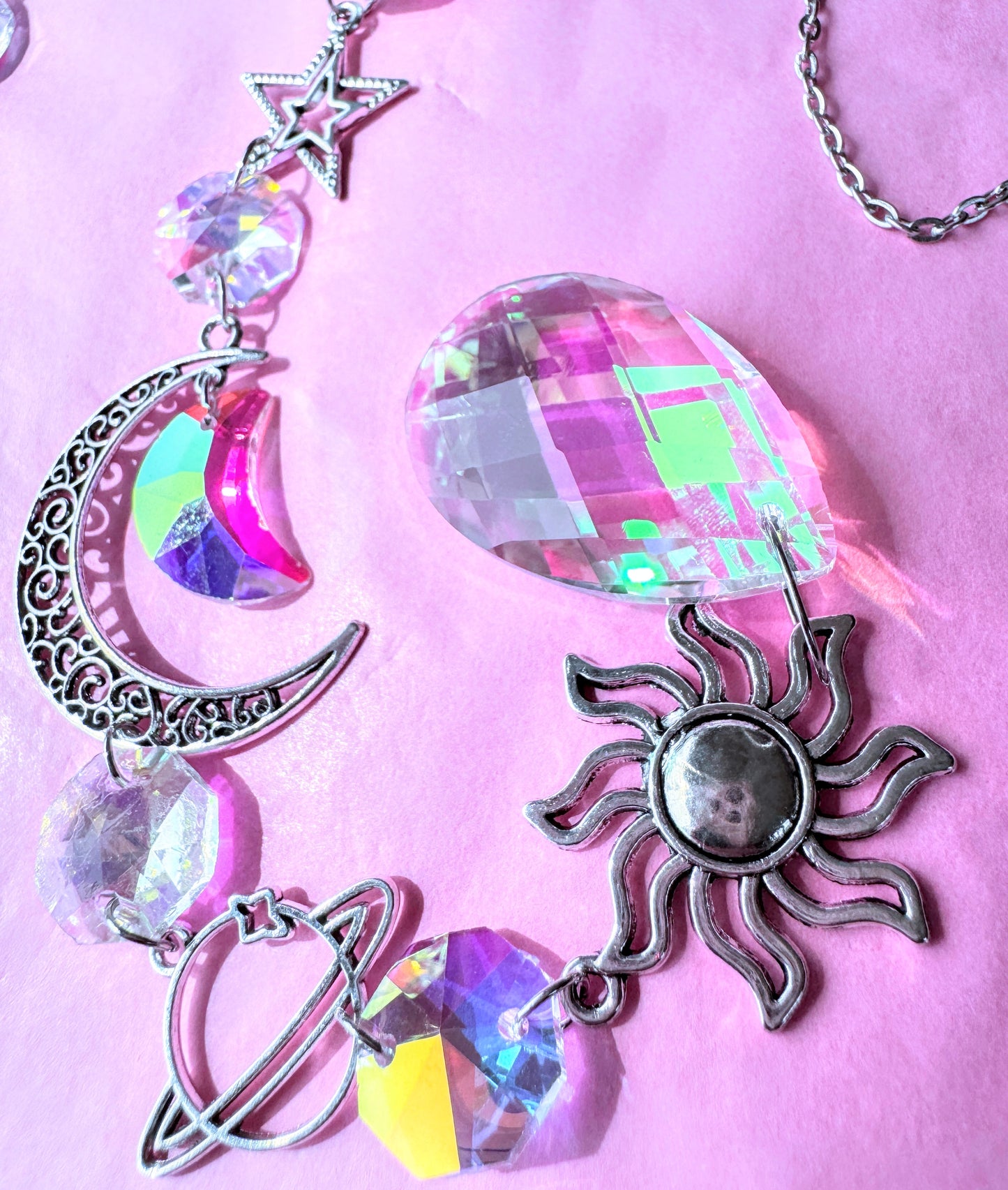 Iridescent Sun Moon & Stars Suncatcher
