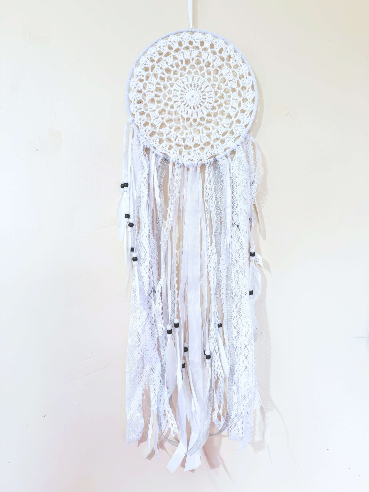 White Crochet Dreamcatcher.