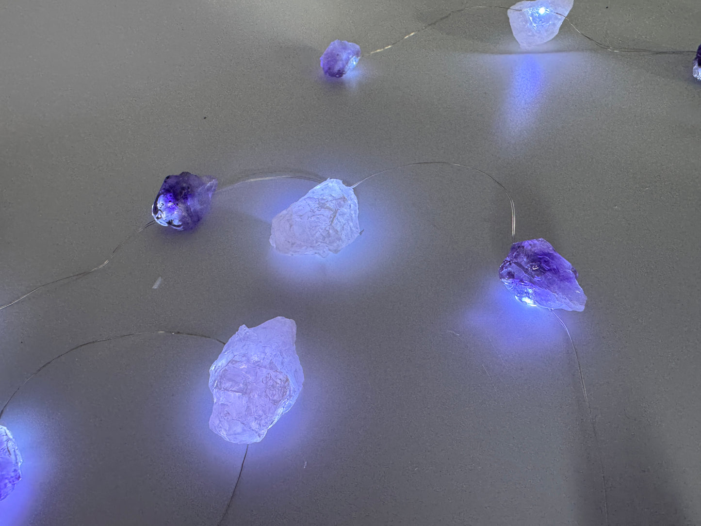 Rose Quartz & Amethyst Crystal Fairy Lights 2M Cool Light.