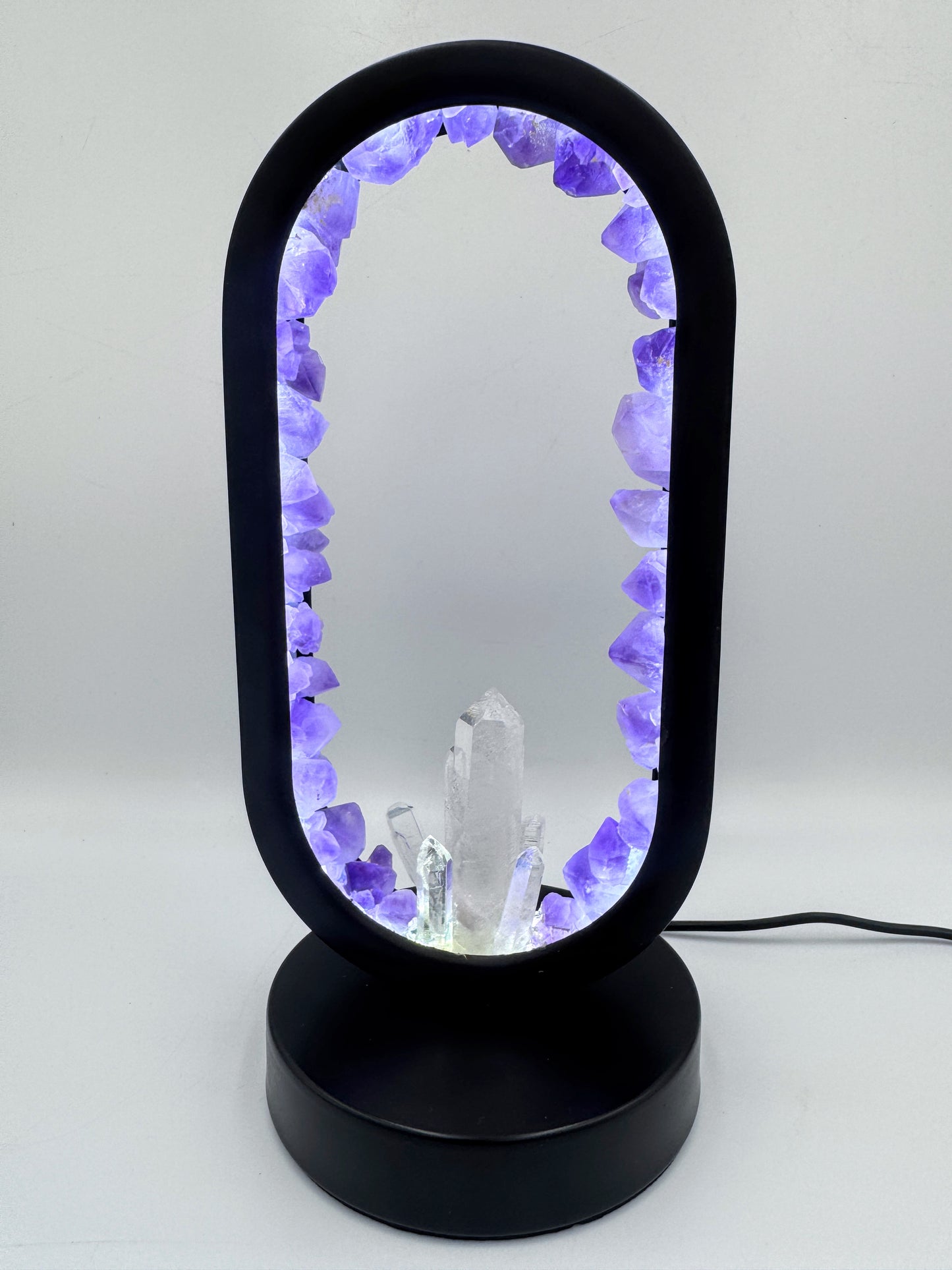 Amethyst Flower & Clear Quartz Lamp