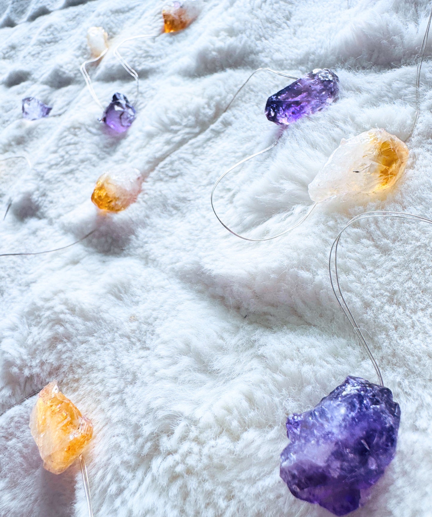 Amethyst & Citrine Crystal Fairy Lights 2M Cool.