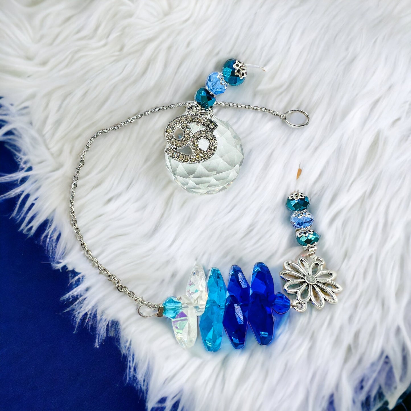 Flower Zodiac Sun Catcher with charm.