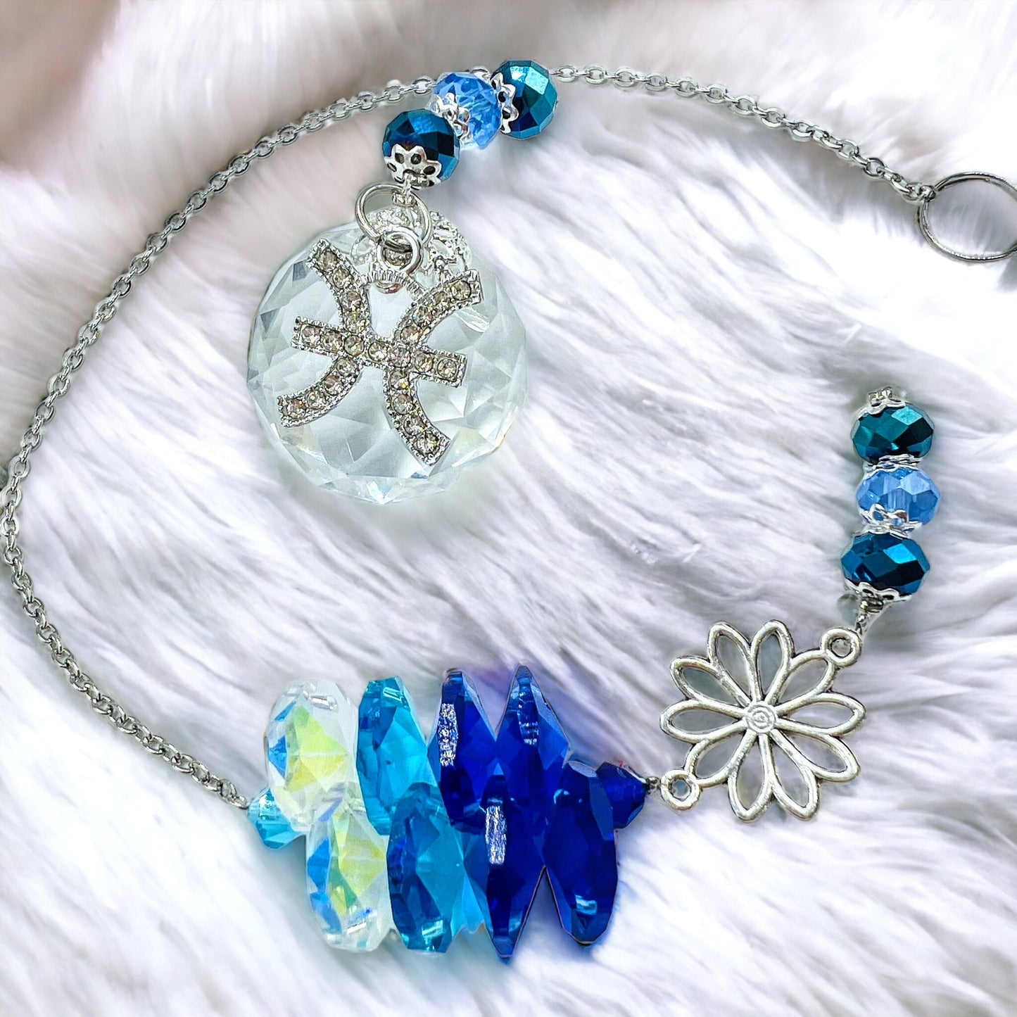 Flower Zodiac Sun Catcher with charm.