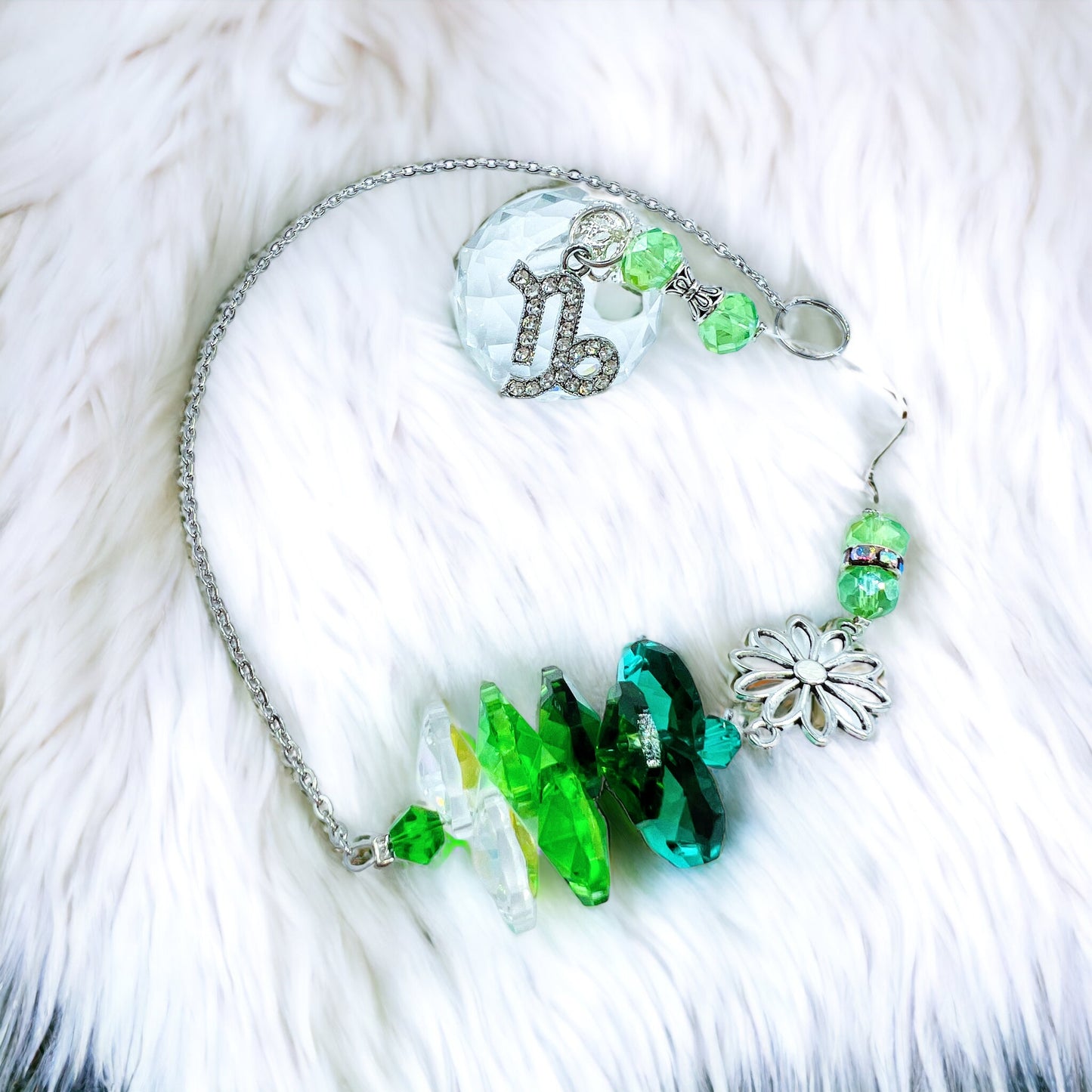 Flower Zodiac Sun Catcher with charm.