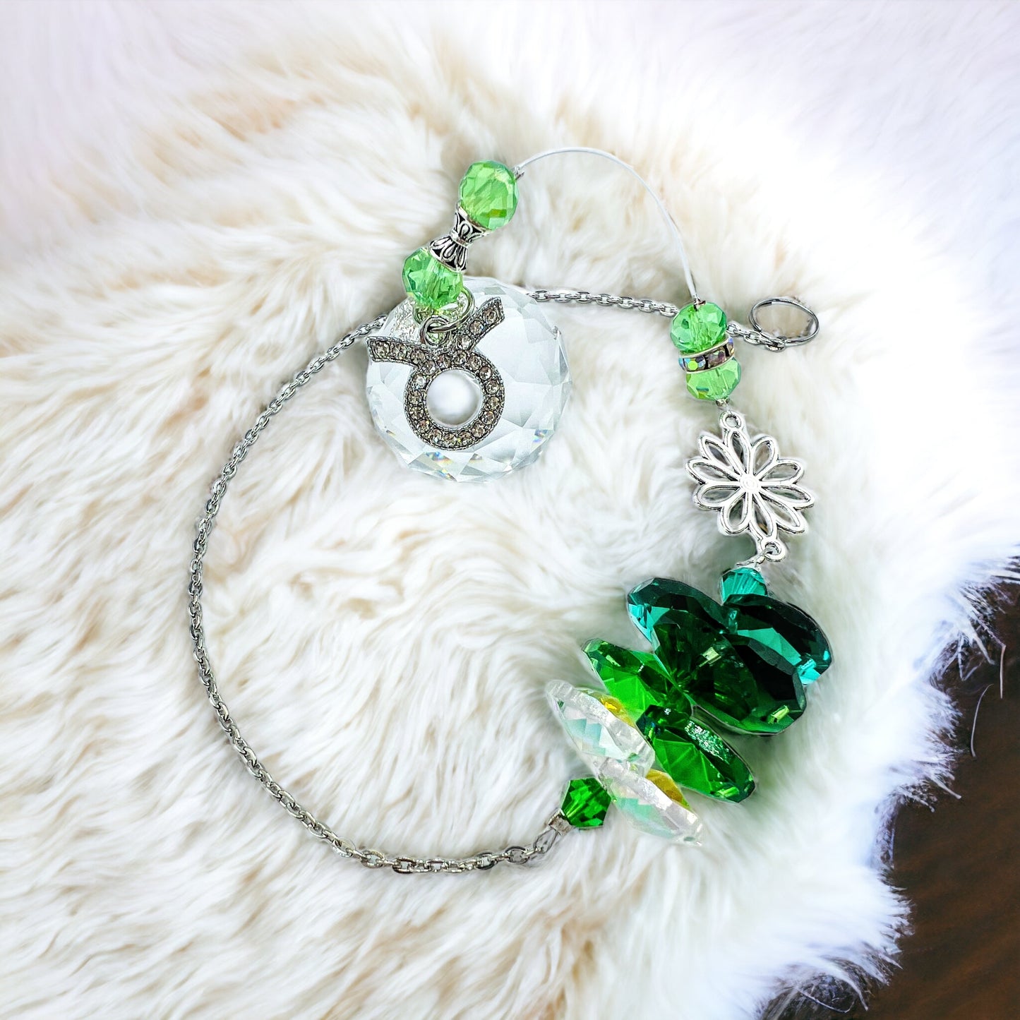 Flower Zodiac Sun Catcher with charm.