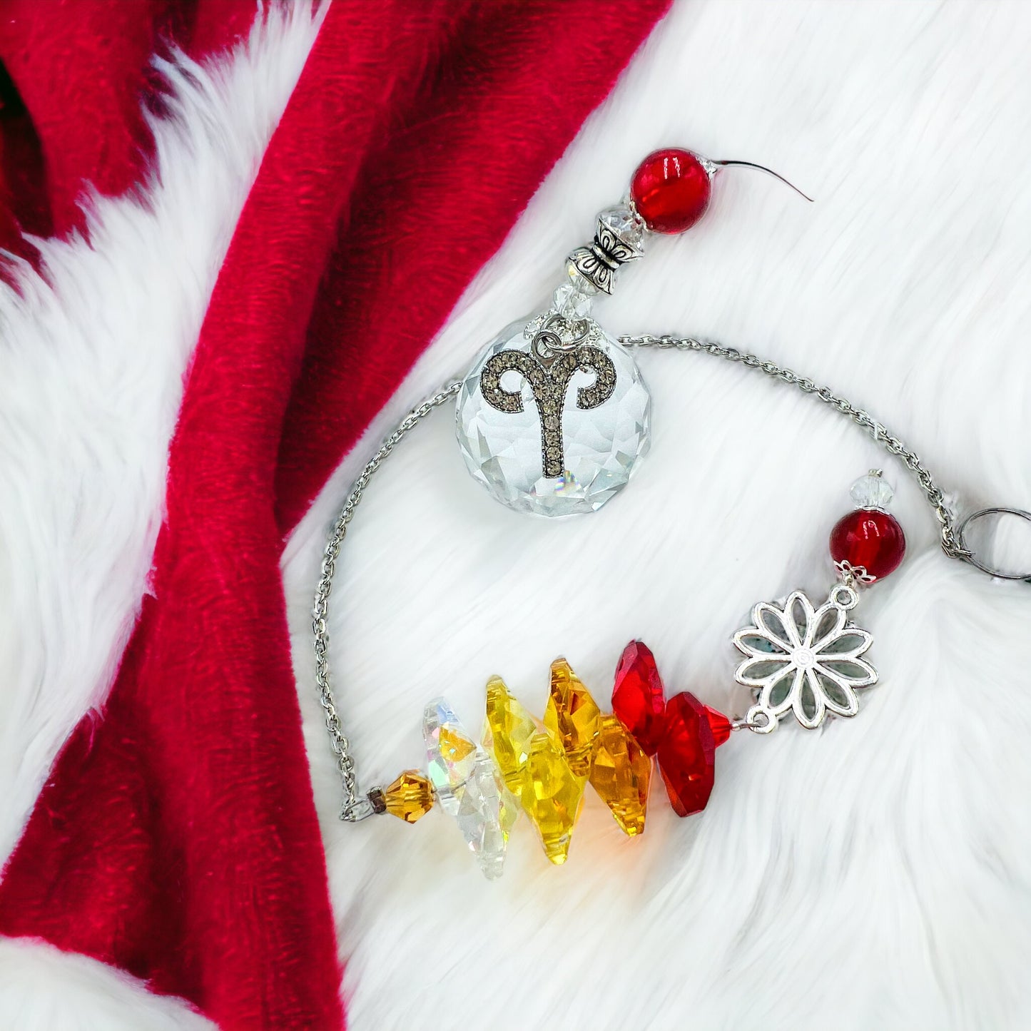 Flower Zodiac Sun Catcher with charm.