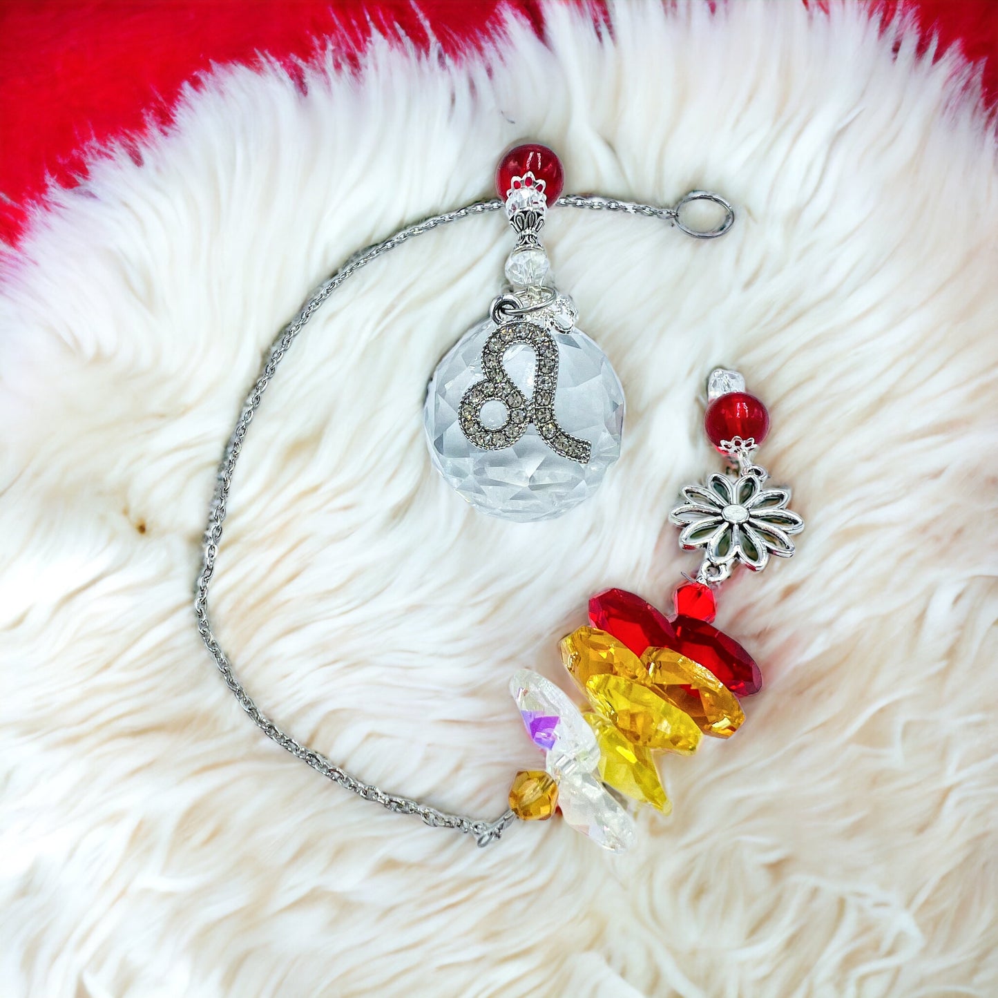 Flower Zodiac Sun Catcher with charm.