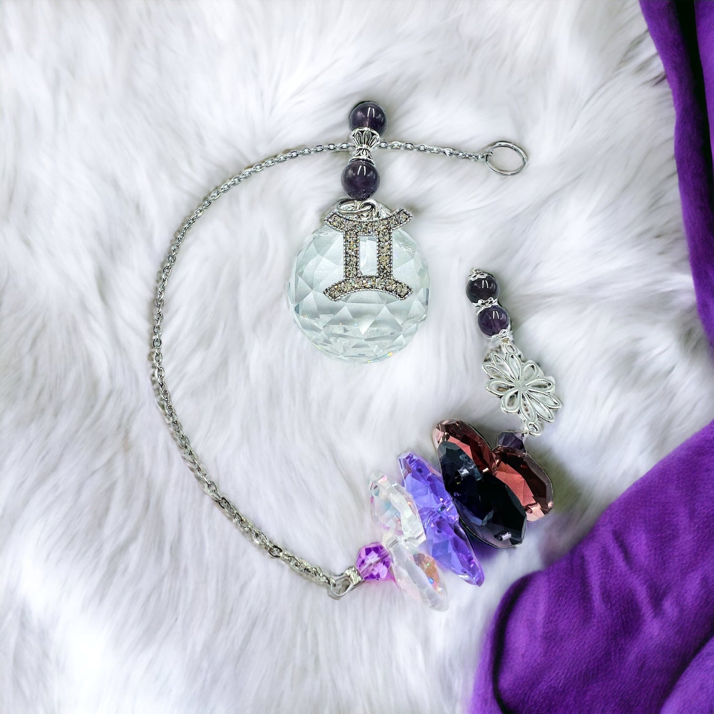 Flower Zodiac Sun Catcher with charm.