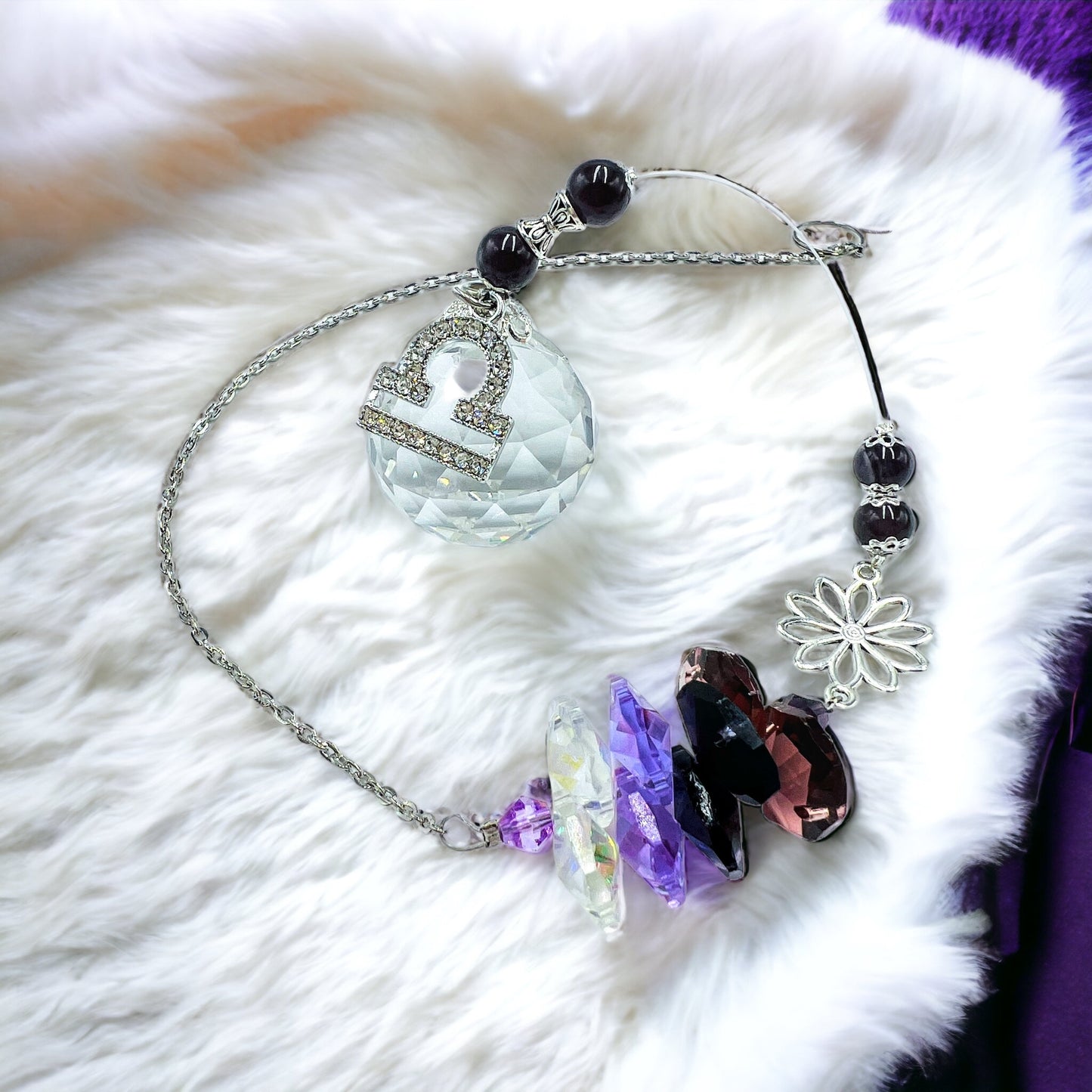 Flower Zodiac Sun Catcher with charm.