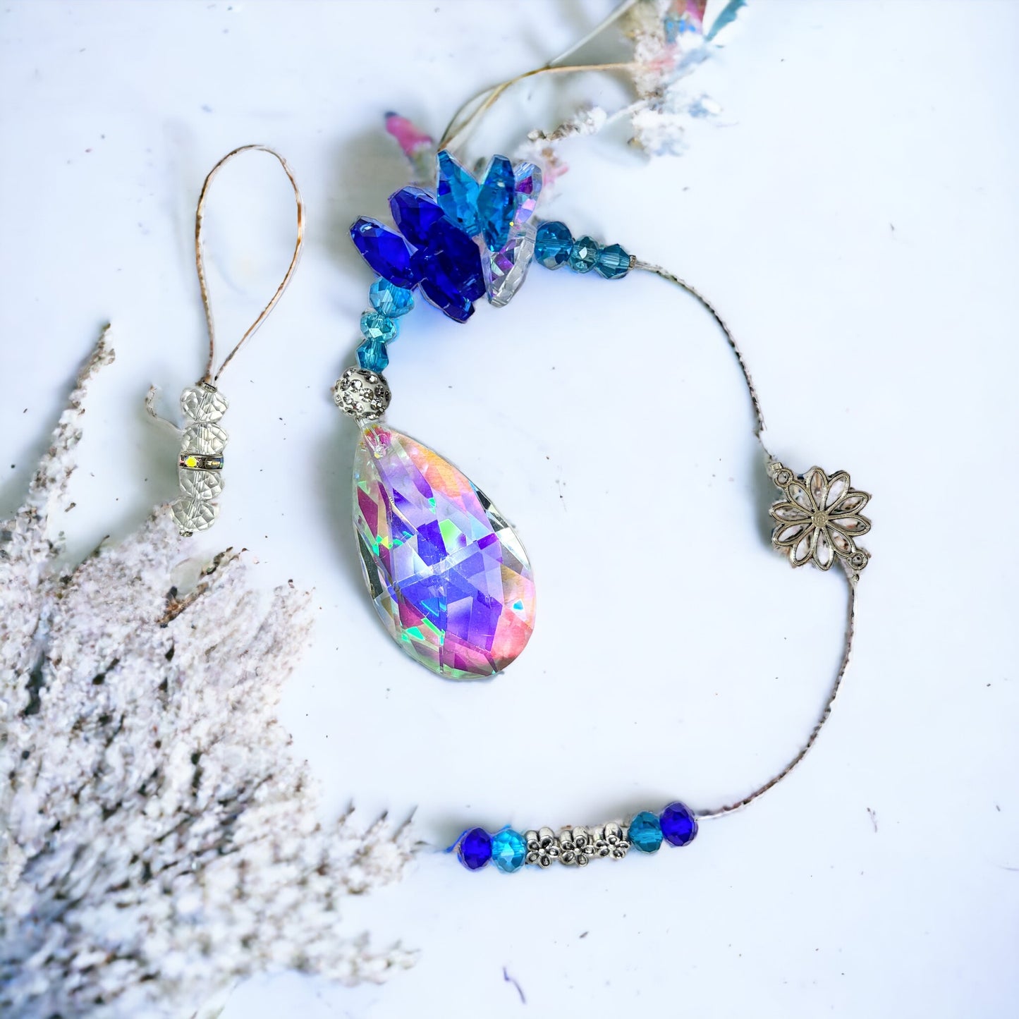 Blue Glass Iridescent Suncatcher.