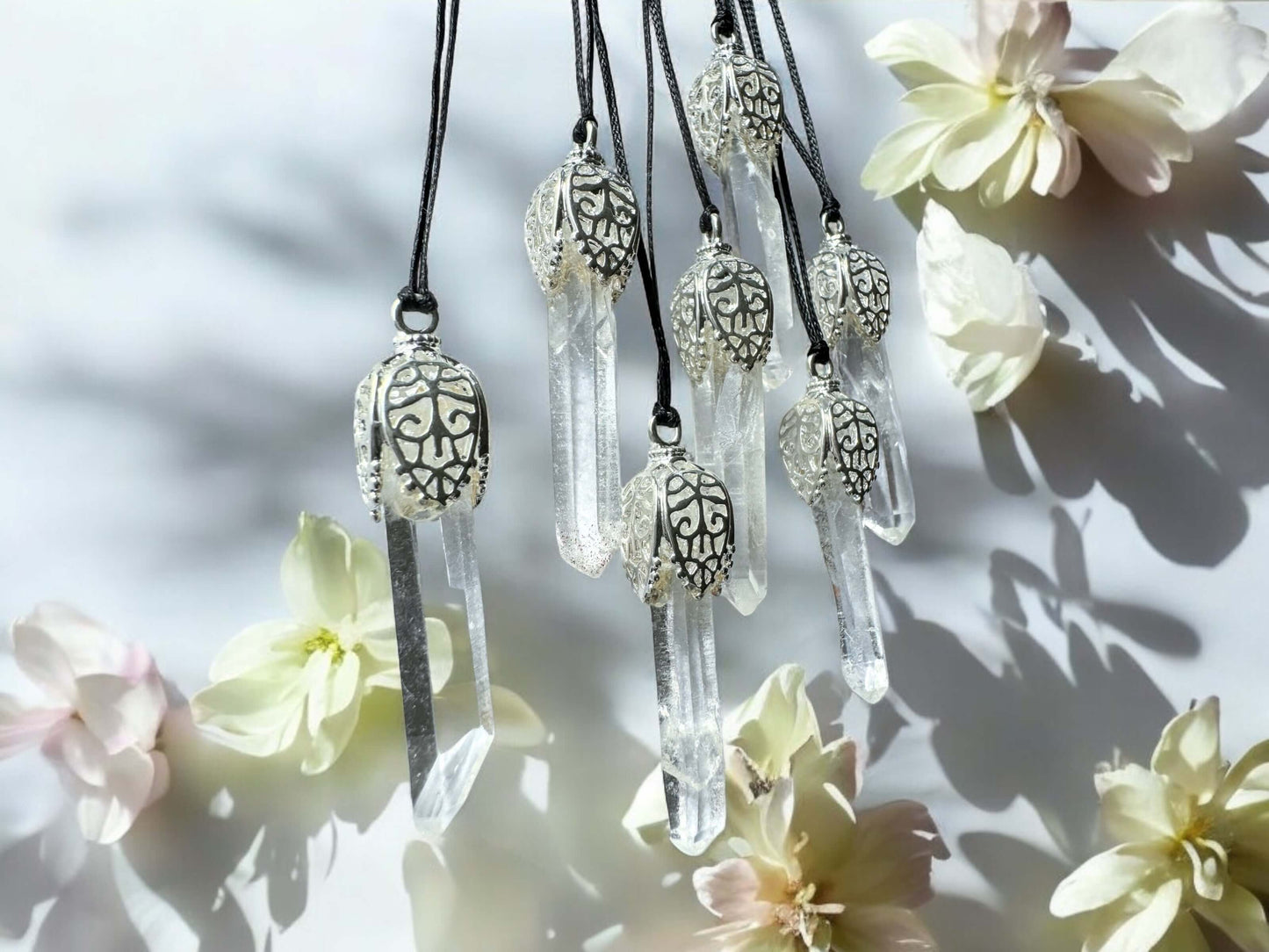 Clear Quartz Pendants filigree