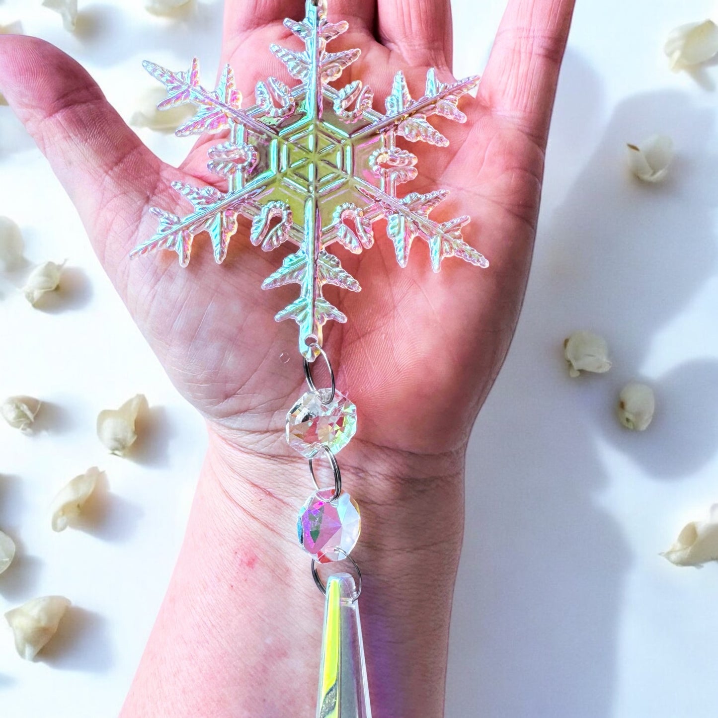 Set of Four Snowflake Sun Catchers.