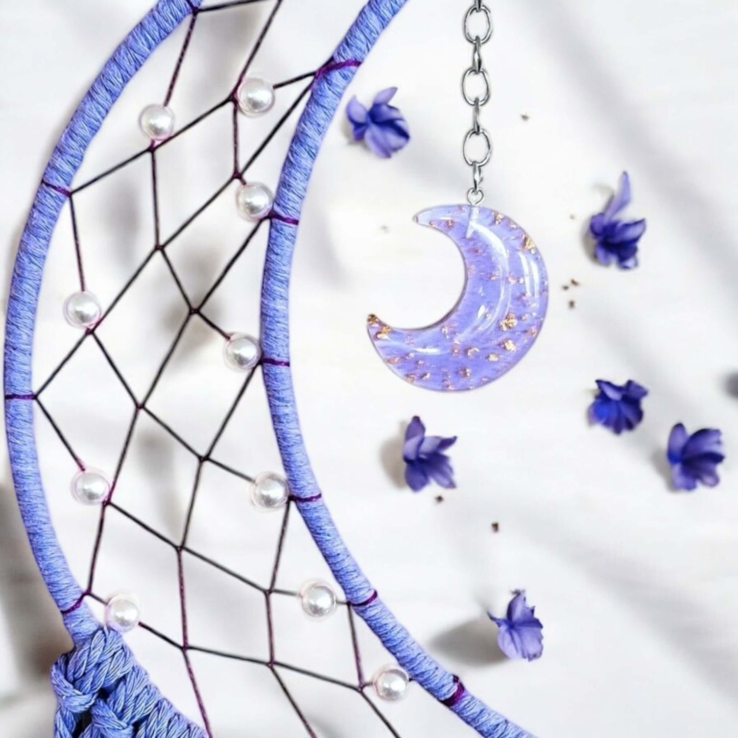 Crescent Moon Macrame Wall Hanger