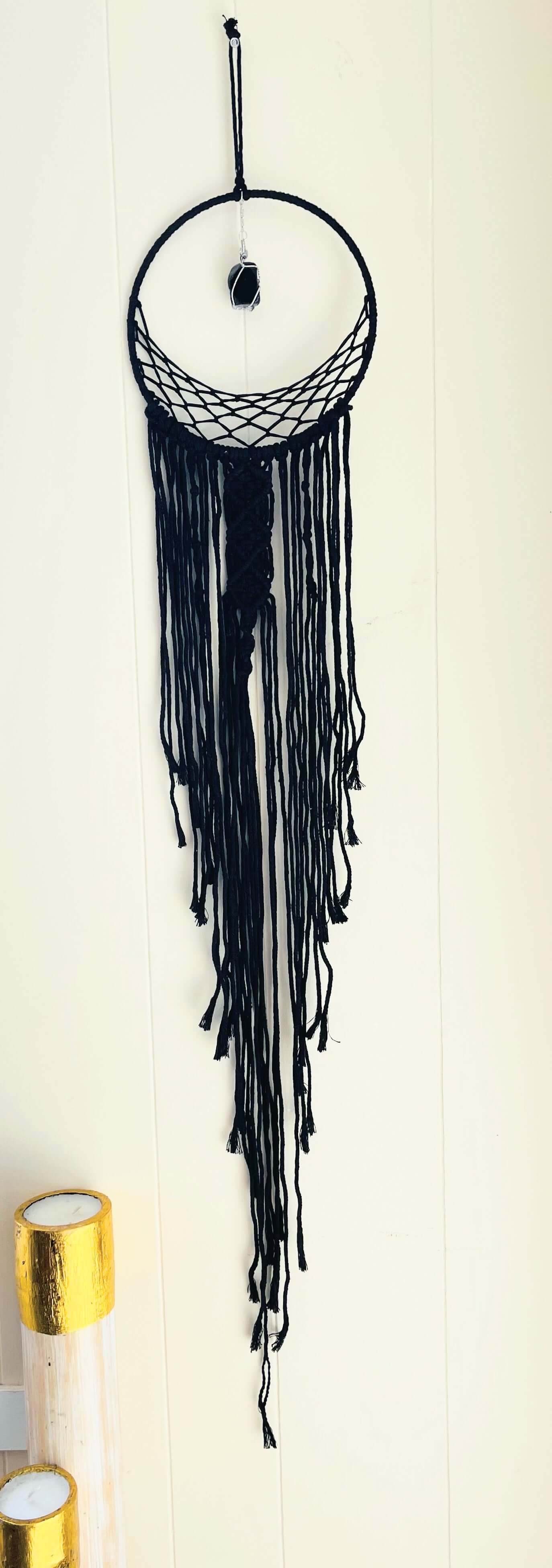Black Macrame Dream Catcher Moon