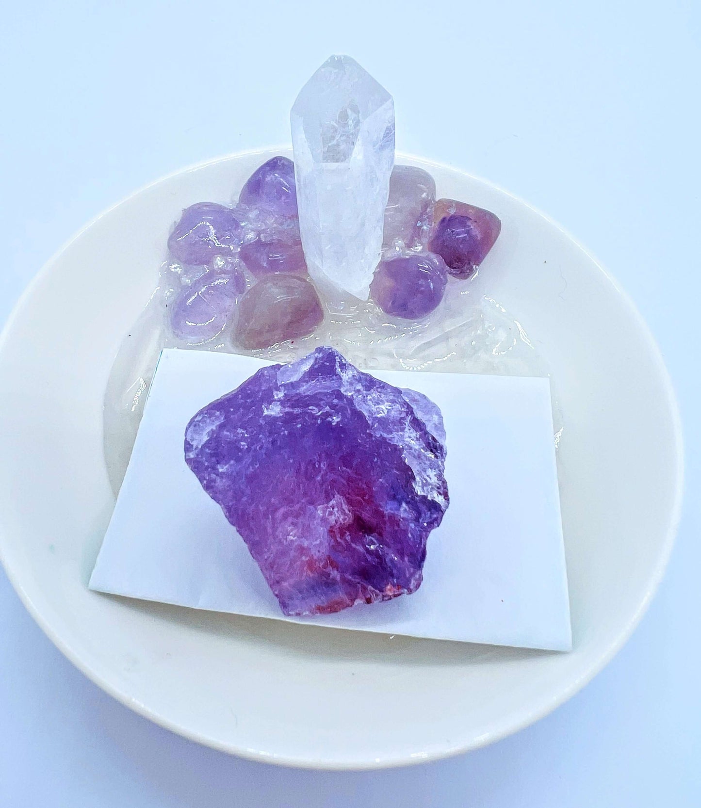 Amethyst crystal wish plate