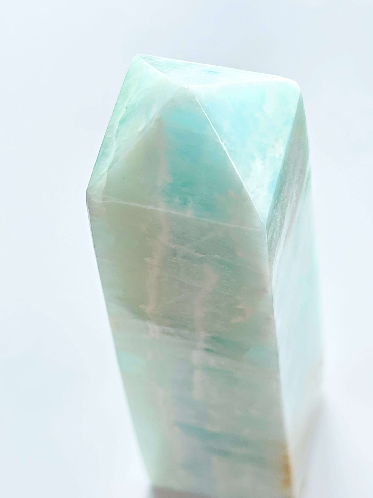 Large Carribbean calcite Point on white background