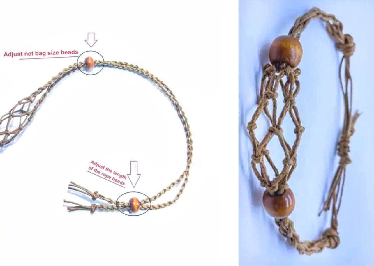 Macrame Net Necklace & Bracelet Set.