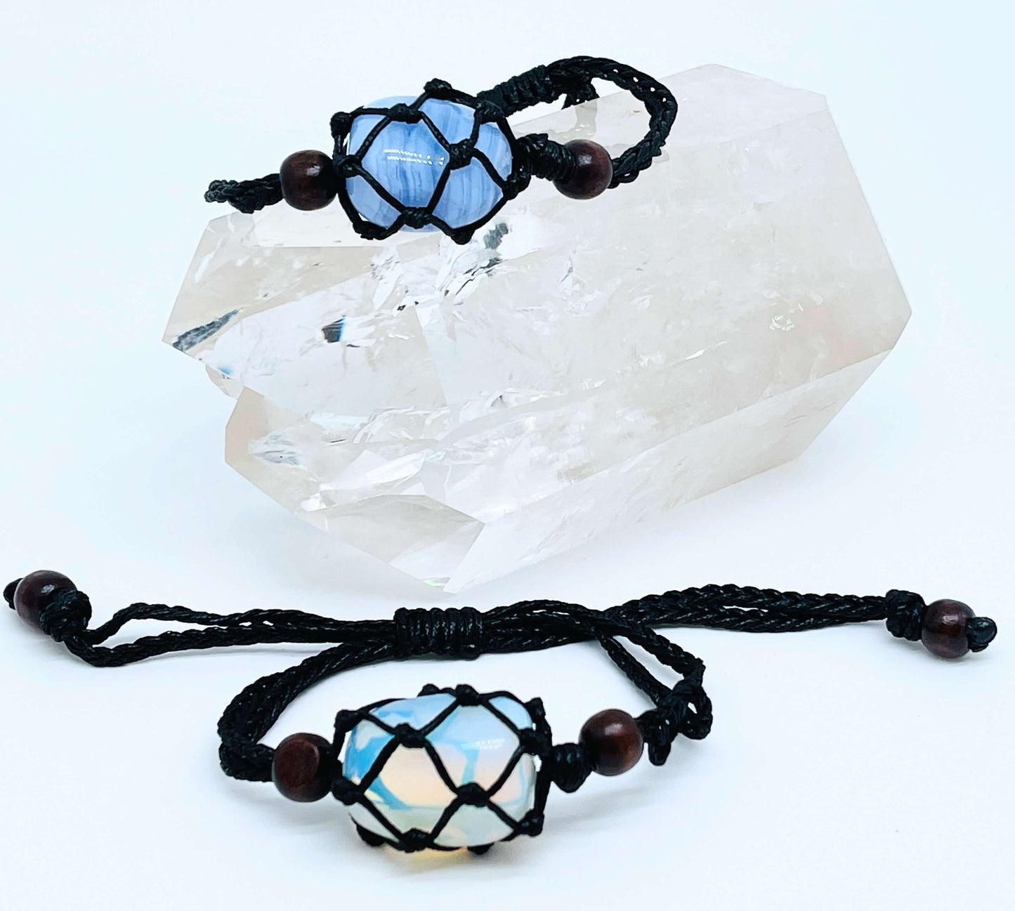 Macrame crystal net Bracelet or Anklet
