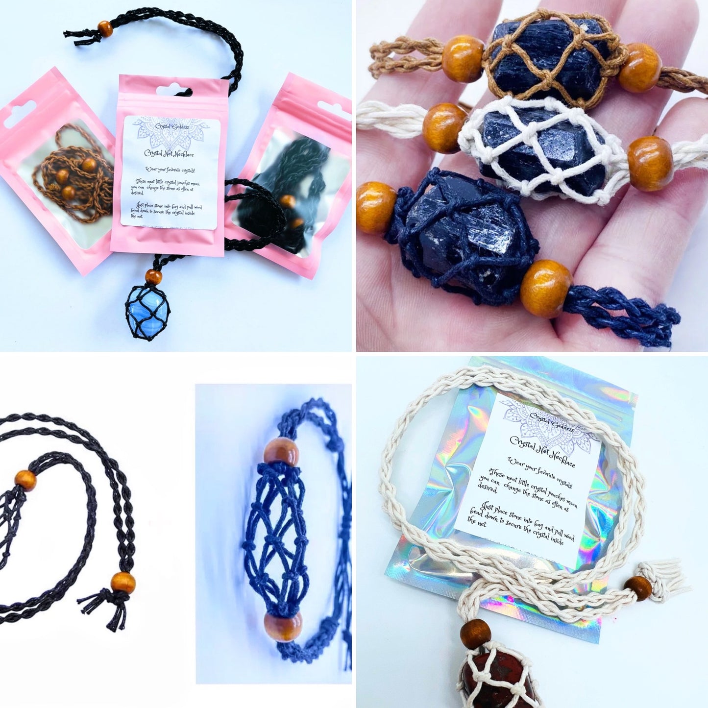 Macrame Net Necklace & Bracelet Set.