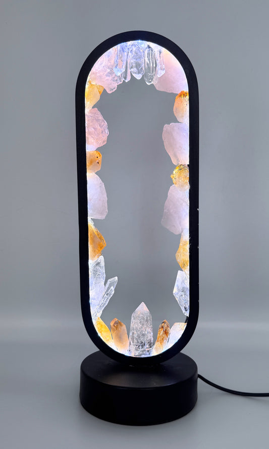 Citrine & Rose Quartz Crystal Lamp