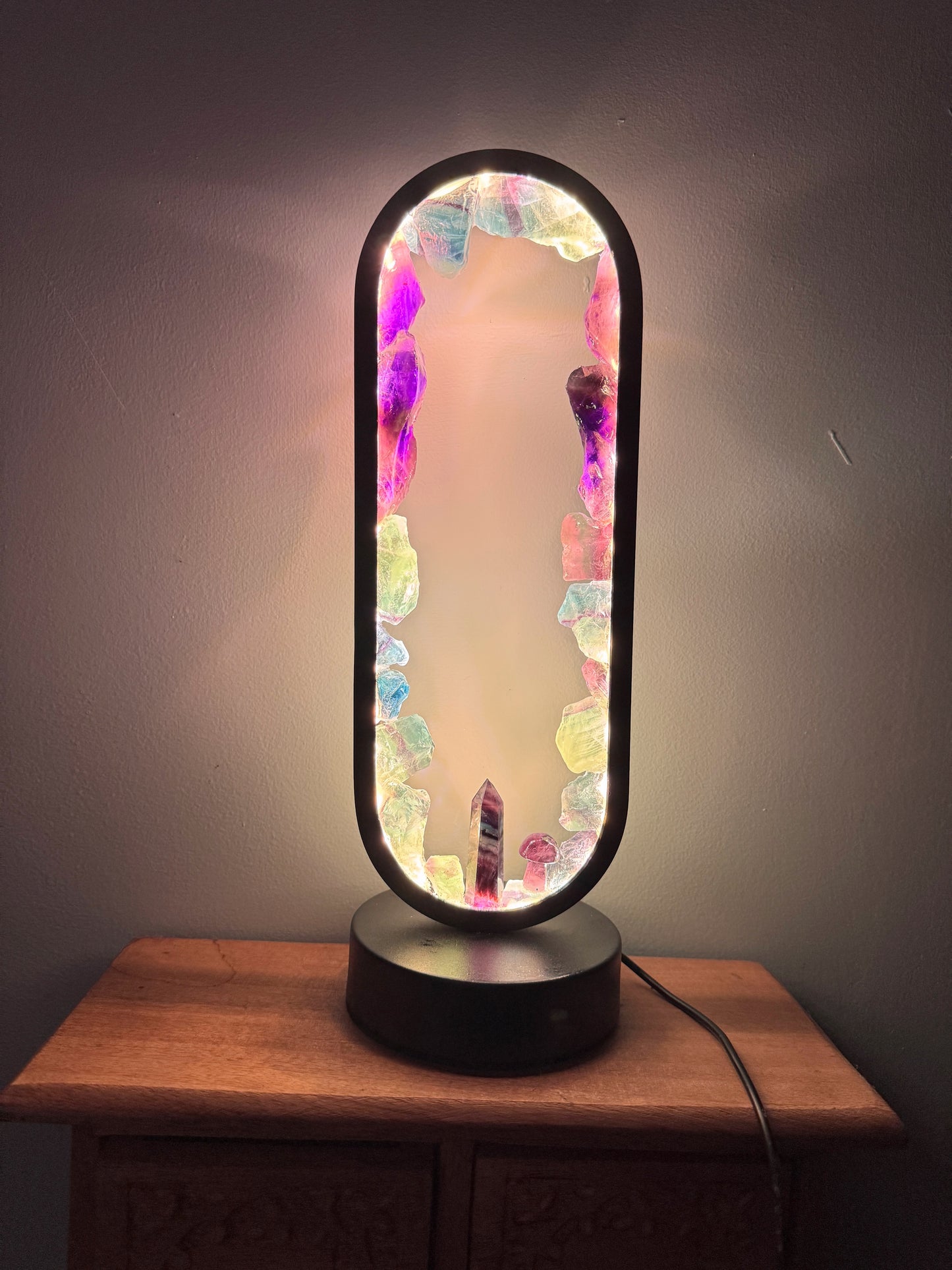 Fluorite  Lamp #1 ( resin coated)