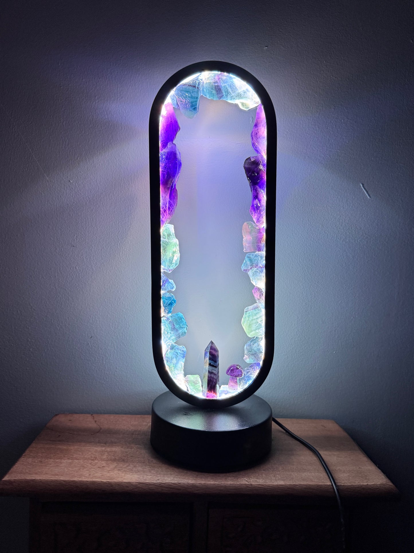 Fluorite  Lamp #1 ( resin coated)