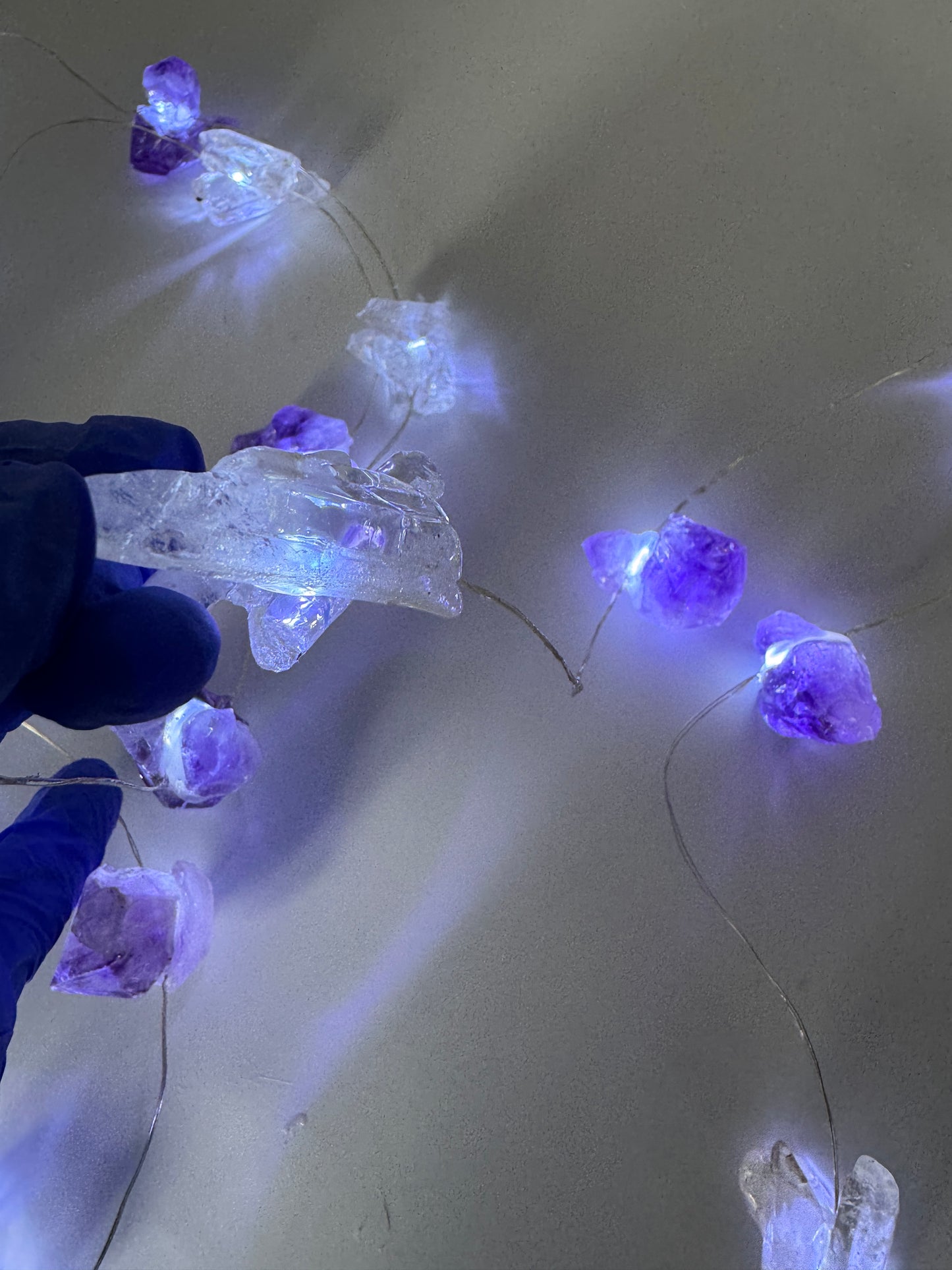 Crystal Fairy Lights Clear Quartz & Amethyst 3M